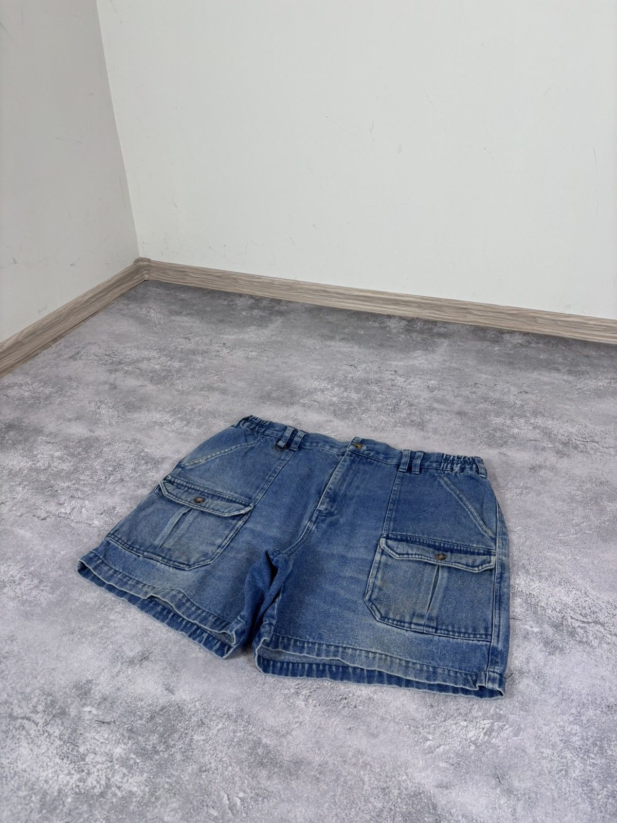 Dickies Vintage Dickies Women’s Blue Denim Cargo Shorts Jorts Size 38" / US 16 / IT 52 - 3 Thumbnail