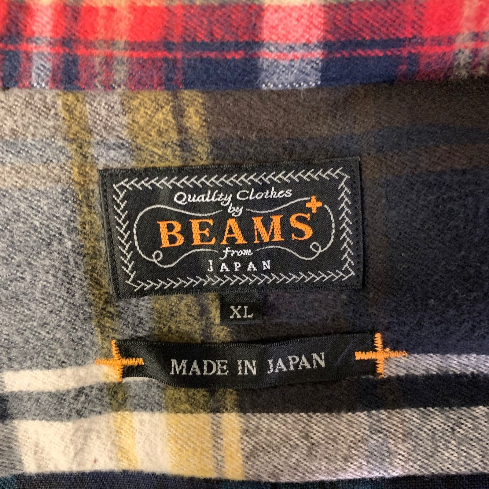 Other BEAMS Size XL Plaid Cotton Patchwork Long Sleeve Shirt Size US XL / EU 56 / 4 - 4 Thumbnail