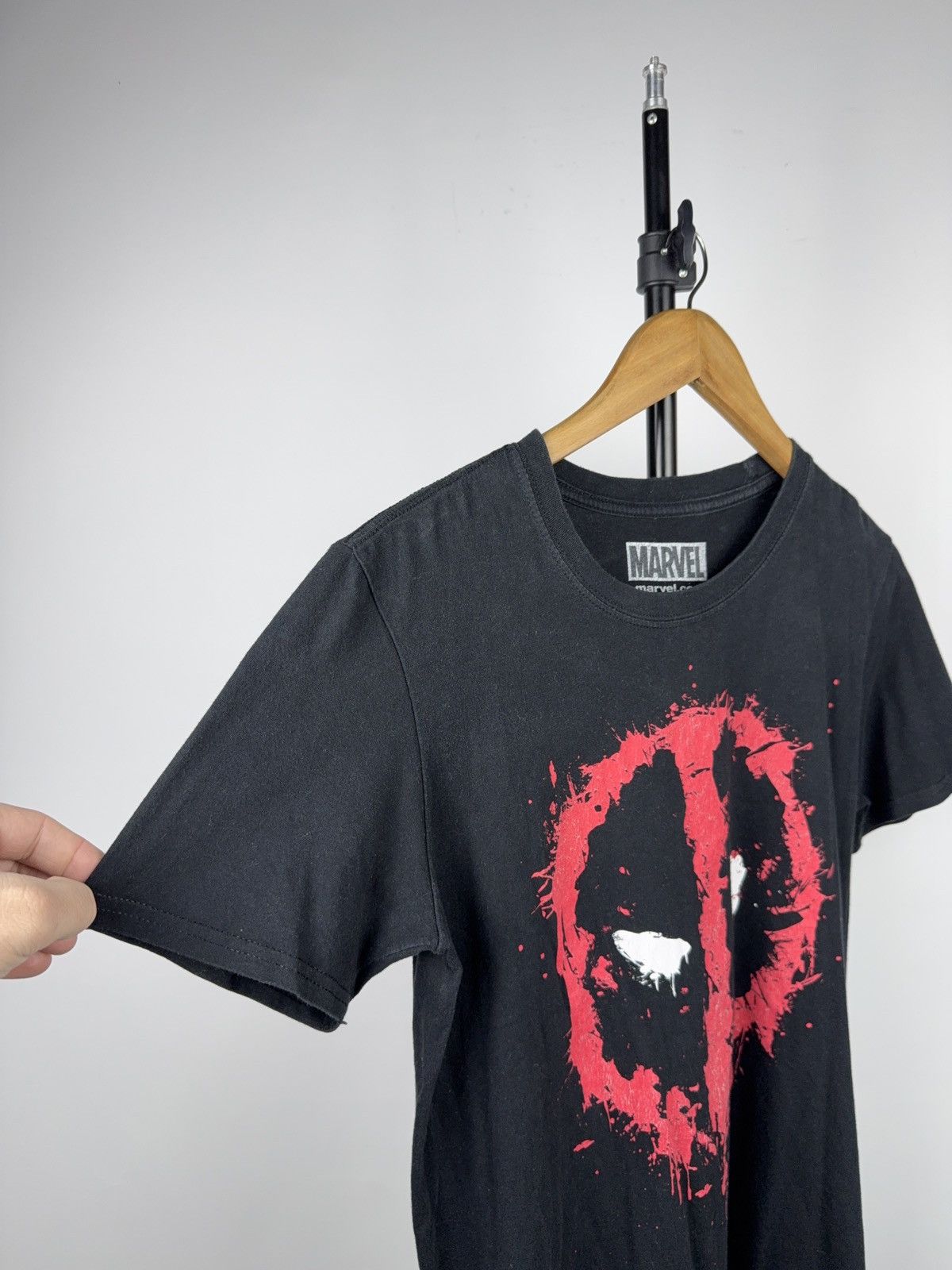 Marvel Comics 00s Marvel Deadpool Splatter Logo Graphic Tee Black Shirt Size US M / EU 48-50 / 2 - 7 Thumbnail