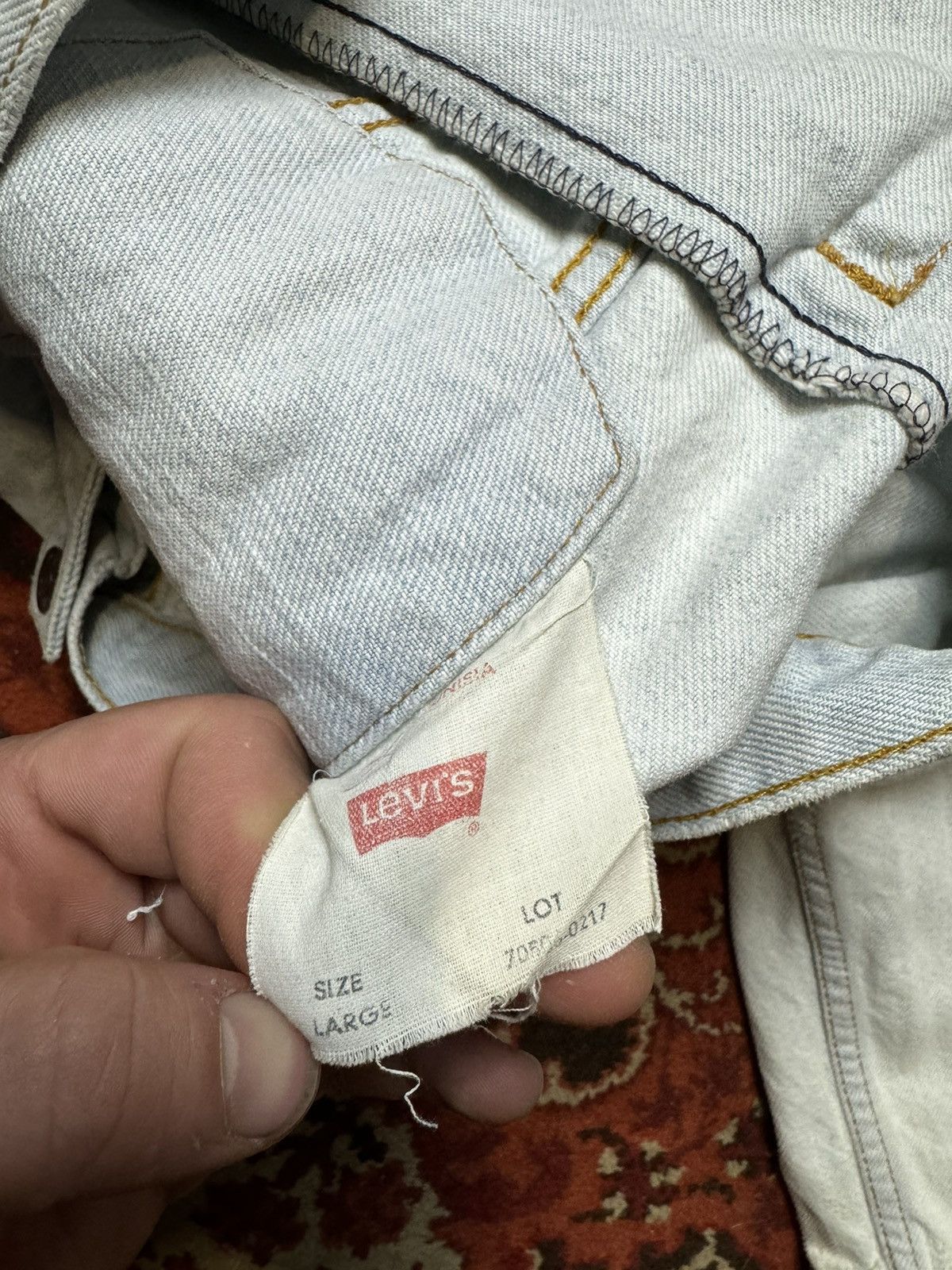 Levi's × Vintage Vintage Y2K Levi’s Rare 80s White Denim Fade Jacket Size US L / EU 52-54 / 3 - 7 Thumbnail
