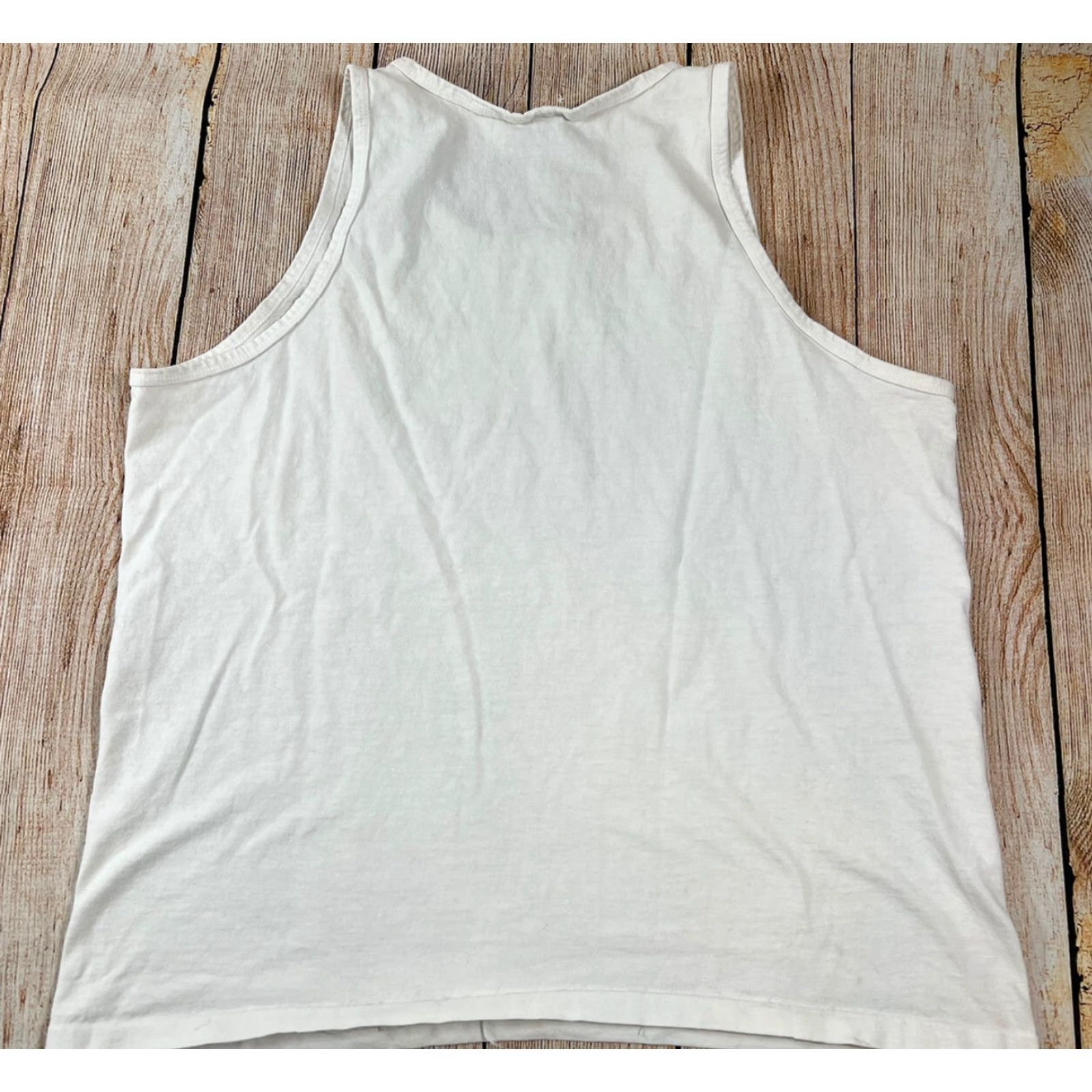 Anvil VINTAGE 90s White Muscle Tank Disney George of the Jungle Size Large Shirt Size US L / EU 52-54 / 3 - 6 Thumbnail