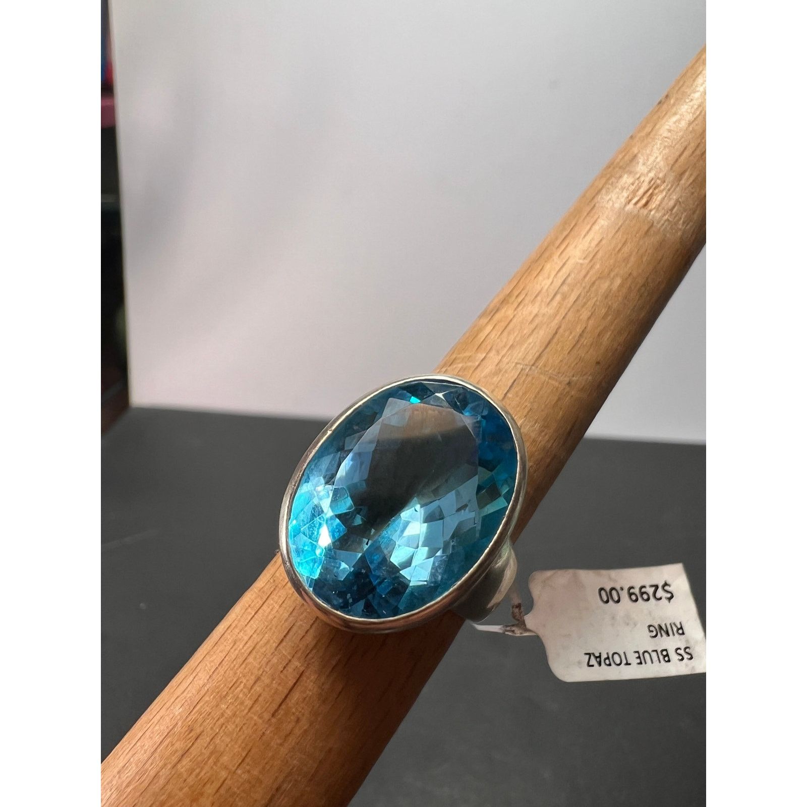 Other NEW Blue topaz sterling silver ring size 8 / 12.47 grams Size ONE SIZE - 8 Thumbnail