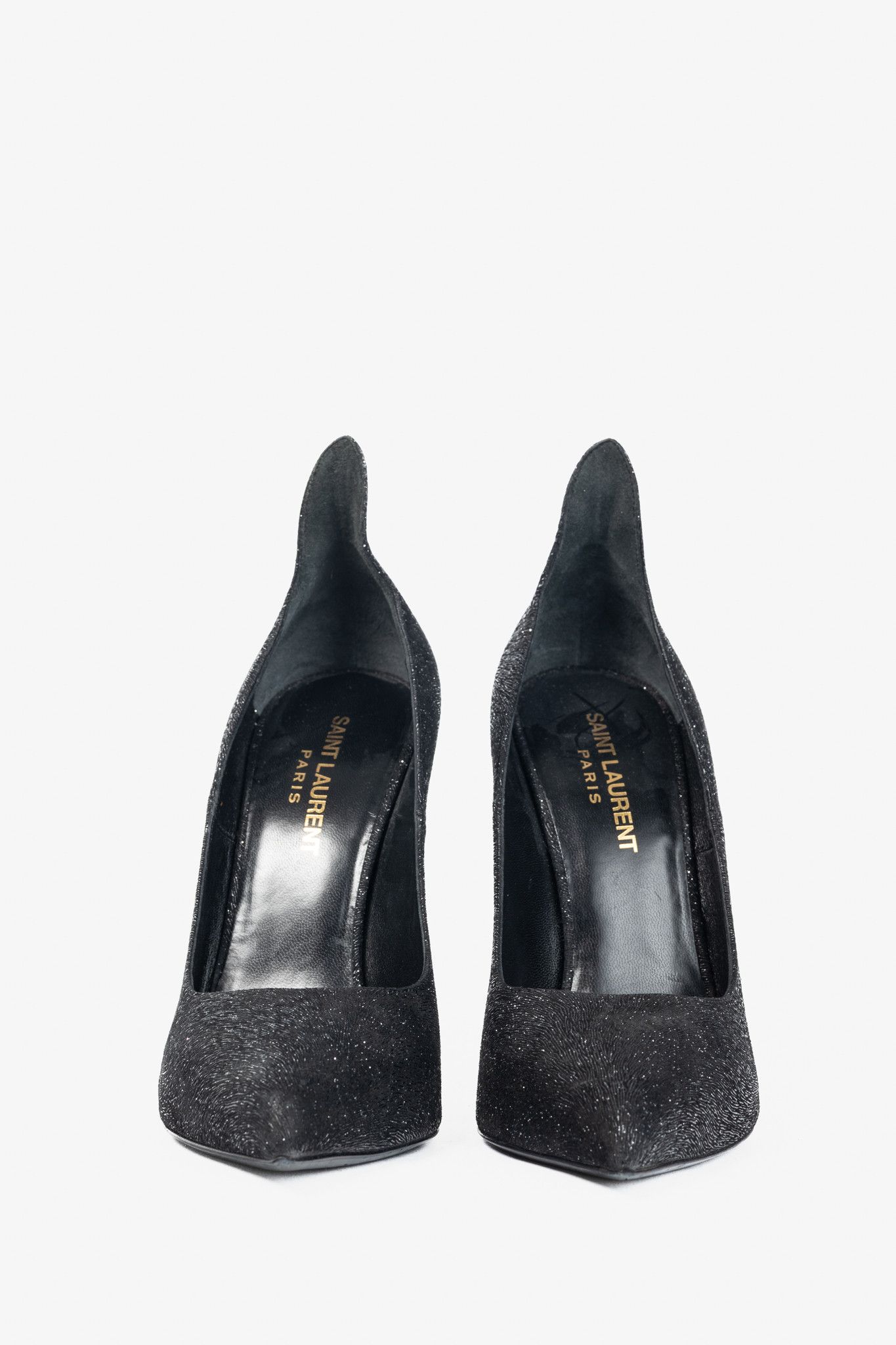 Saint Laurent Paris Saint Laurent Thorn Sparkle High-Counter Pointed-Toe Pumps Size US 6 / IT 36 - 2 Thumbnail