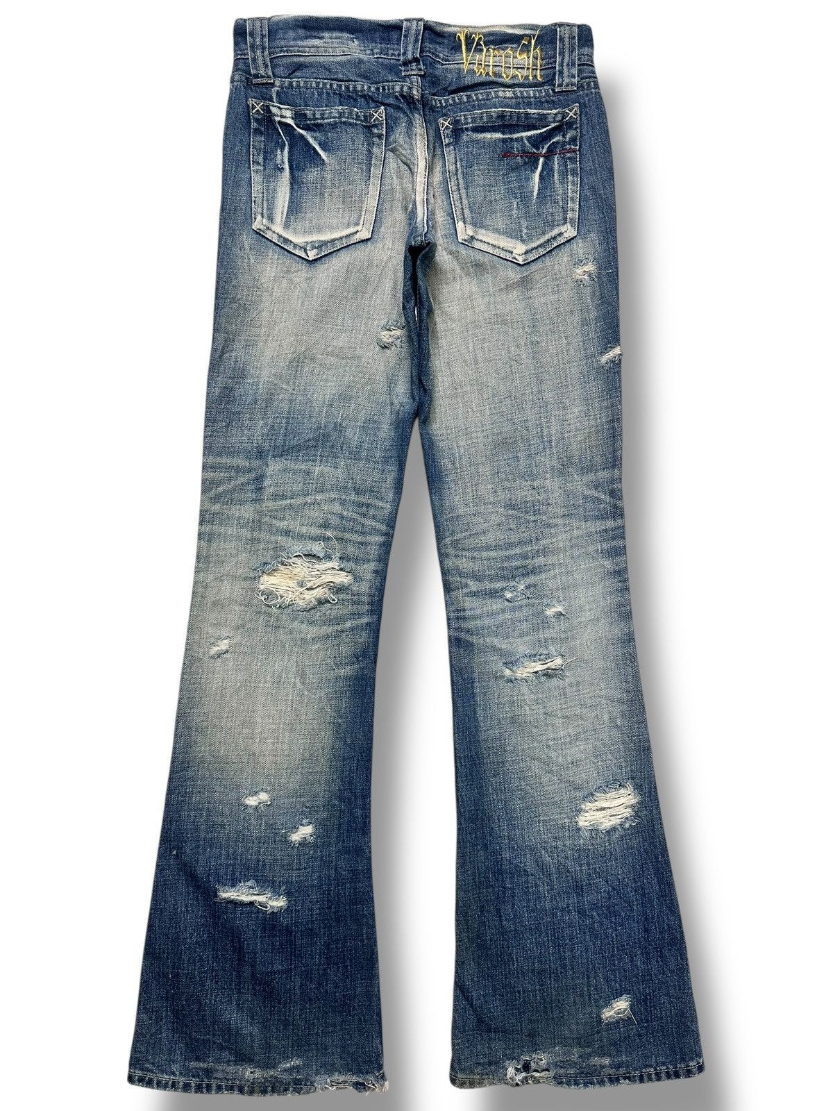 Vintage Vintage Varosh Bell-Bottom Flare Distressed Ripped Faded 💥 Size US 30 / EU 46 - 4 Thumbnail