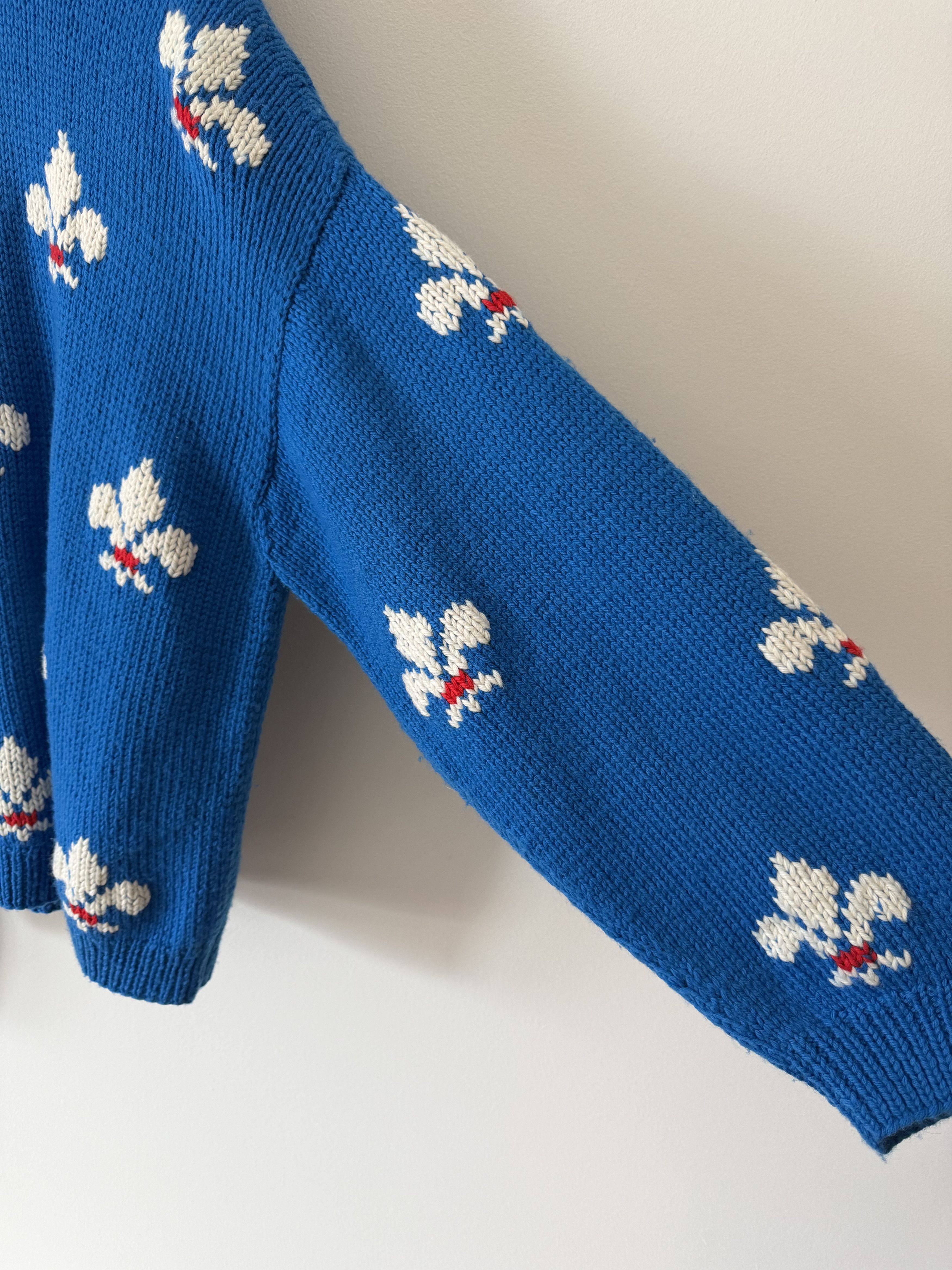 Bode Bode Fleur De Lis Knit Hoodie in Blue Size US XL / EU 56 / 4 - 4 Thumbnail