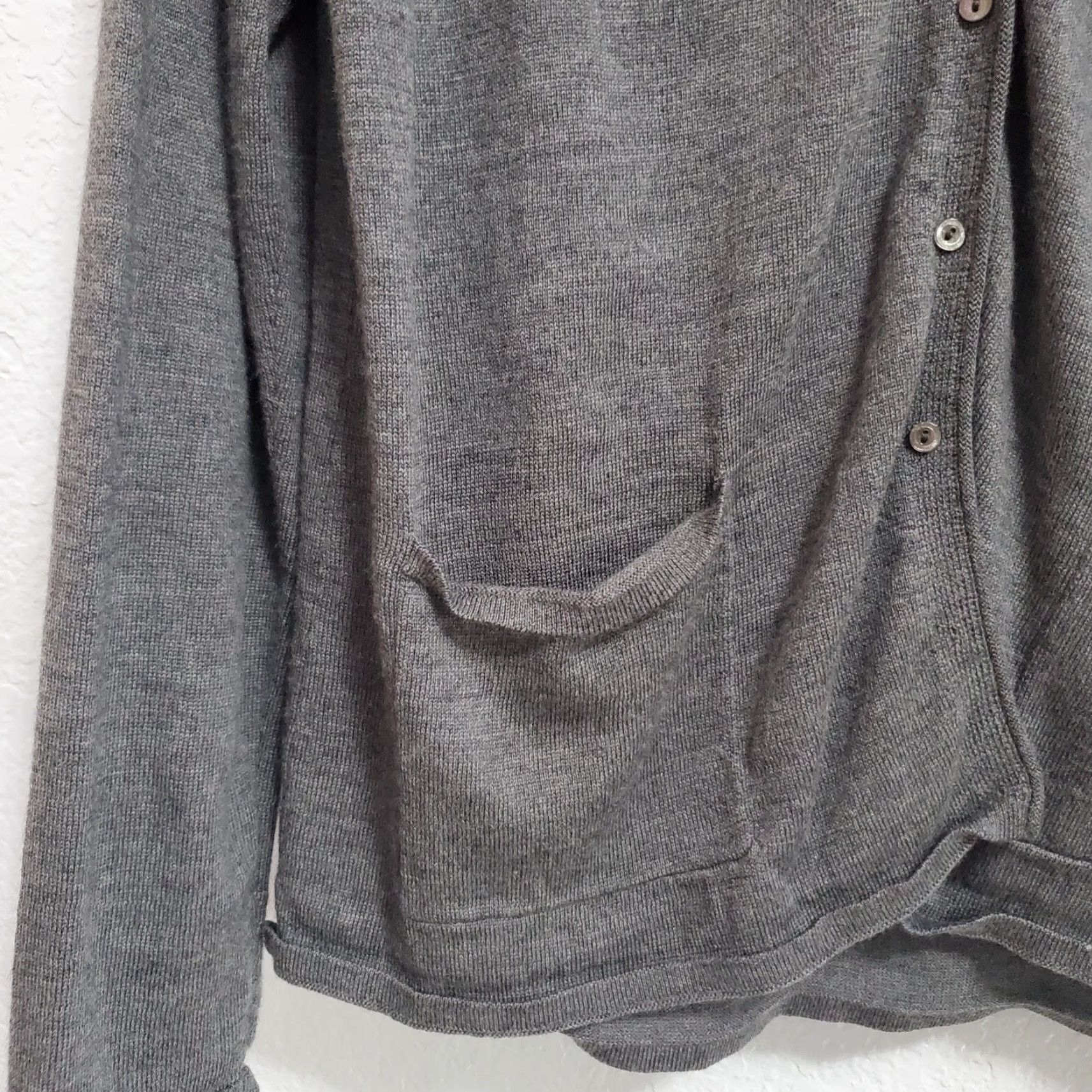 Eileen Fisher VINTAGE Eileen Fisher Cardigan Sweater Womens L Gray 100% Merino Wool Button Front Size L / US 10 / IT 46 - 6 Thumbnail