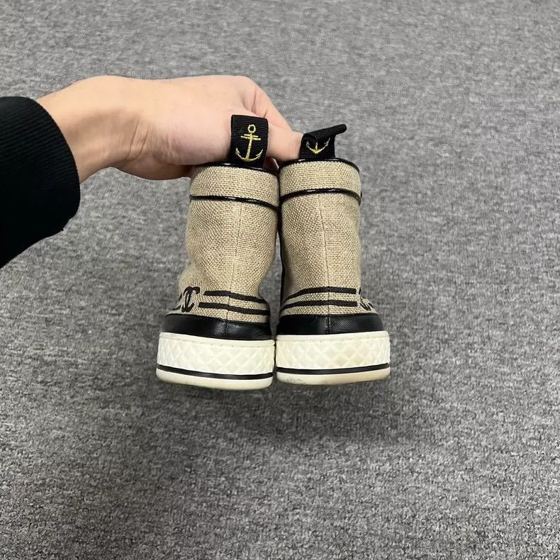 Chanel Chanel Double C Canvas Sneakers Size 37.5 -2505 Size US 7.5 / EU 40-41 - 4 Thumbnail