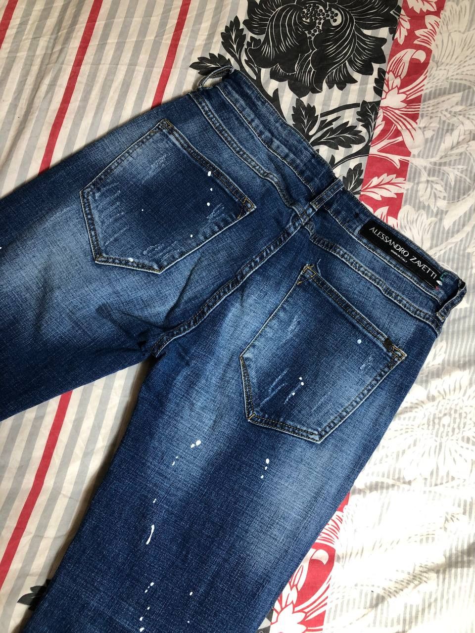 Japanese Brand Dirty Painted Distressed Thrashed Faded Baggy Jeans Y2K Size US 32 / EU 48 - 18 Thumbnail