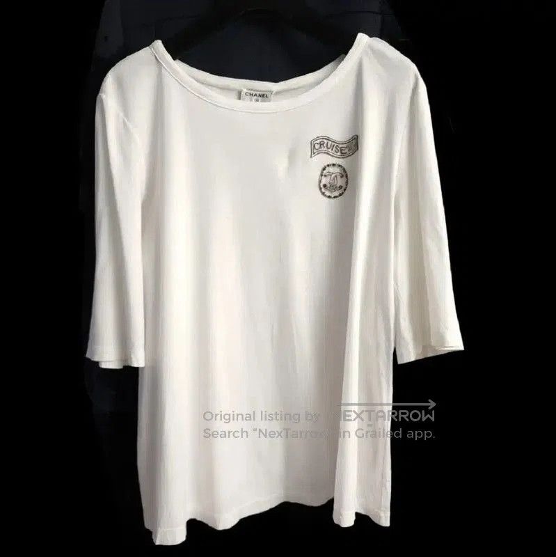 Chanel Chanel White Cotton Logo Short Sleeve T-Shirt . Size S / US 4 / IT 40 - 1 Thumbnail