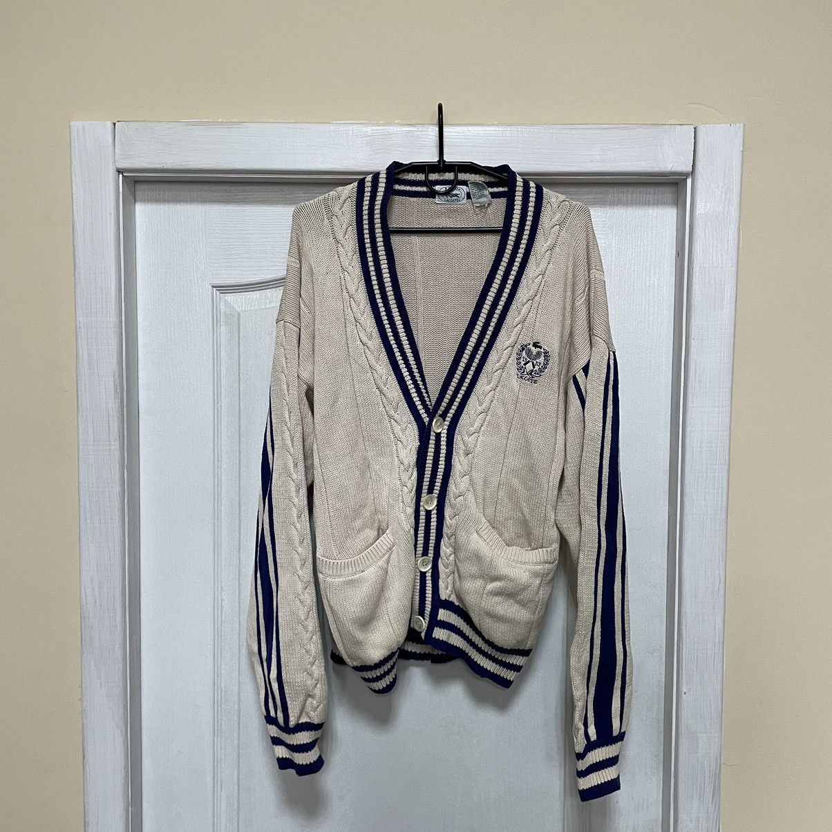 Japanese Brand × Lacoste 90s Lacoste Cardigan retro izod chemise sweater old money Size US L / EU 52-54 / 3 - 1 Thumbnail