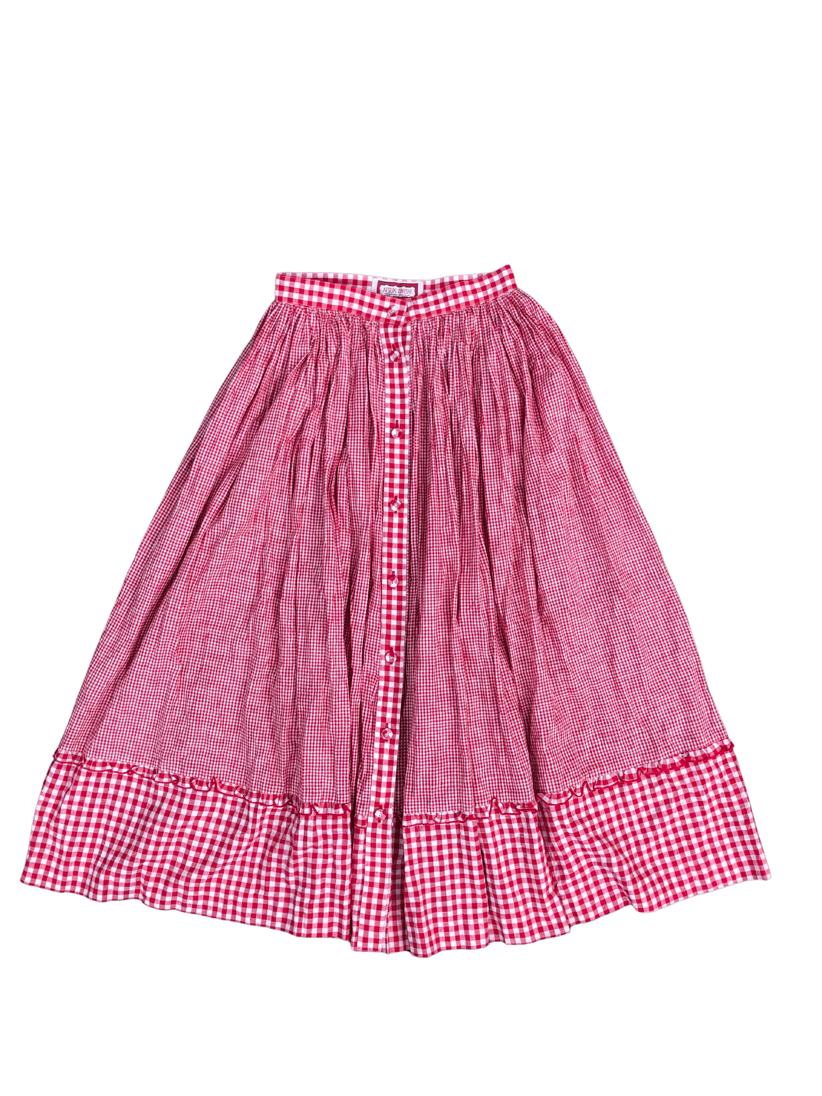 Japanese Brand 80s A.O. Atsuki Onishi Gingham skirt Size 26" / US 2 / IT 38 - 1 Thumbnail