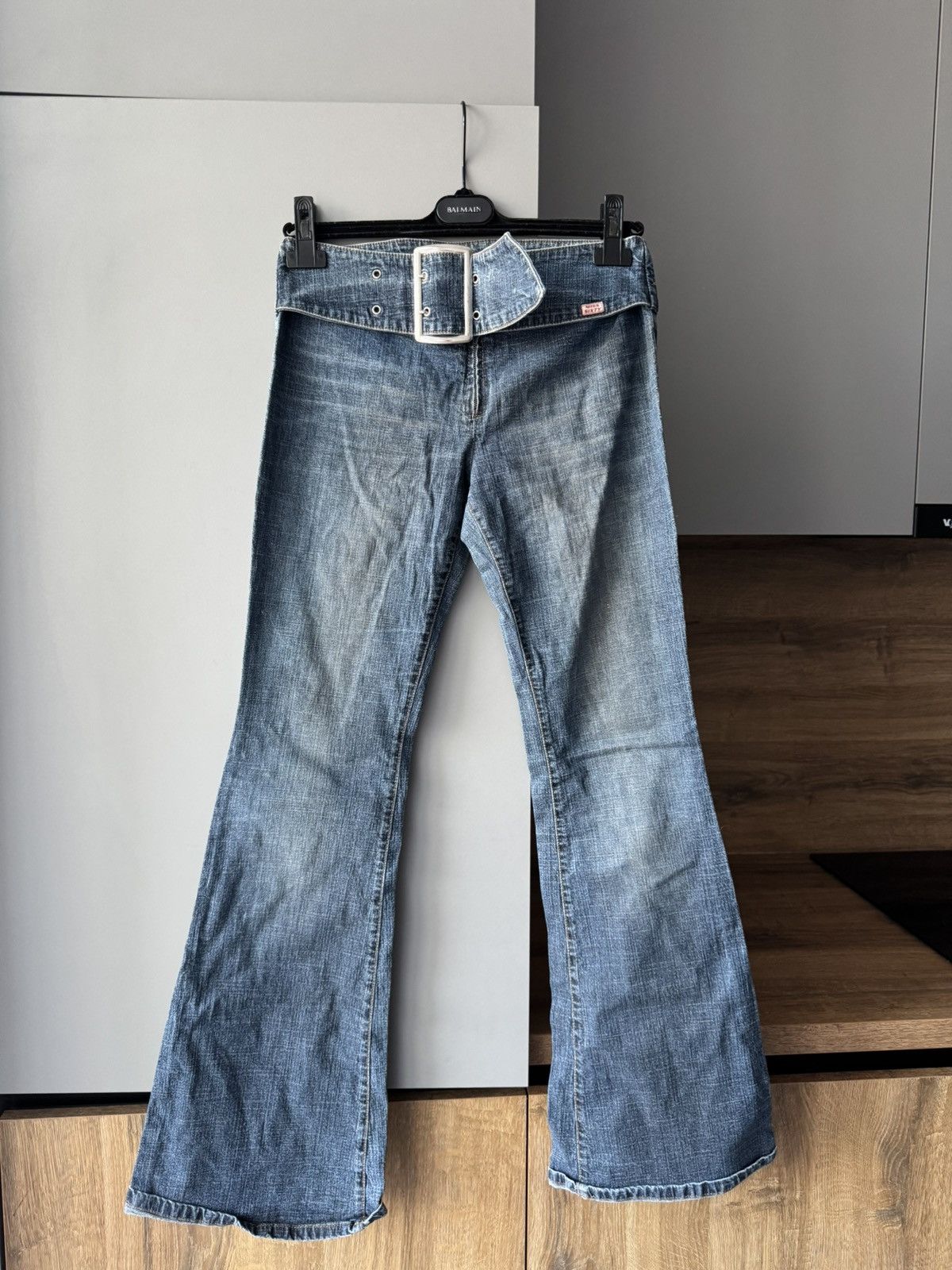Japanese Brand 🚨Vintage Y2K Miss Sixty Flared Belt Pants Streetwear 90s Size 31" - 1 Thumbnail
