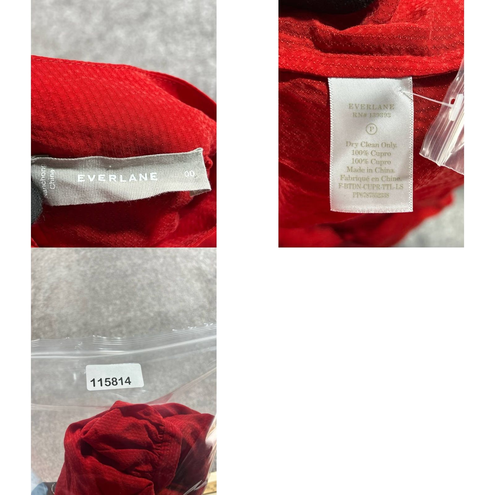 Everlane Everlane Blouse Shirt Womens 00 Red Cupro Oversized Balloon Sleeve Mock Neck Size XXS / US 00 / IT 34 - 8 Thumbnail