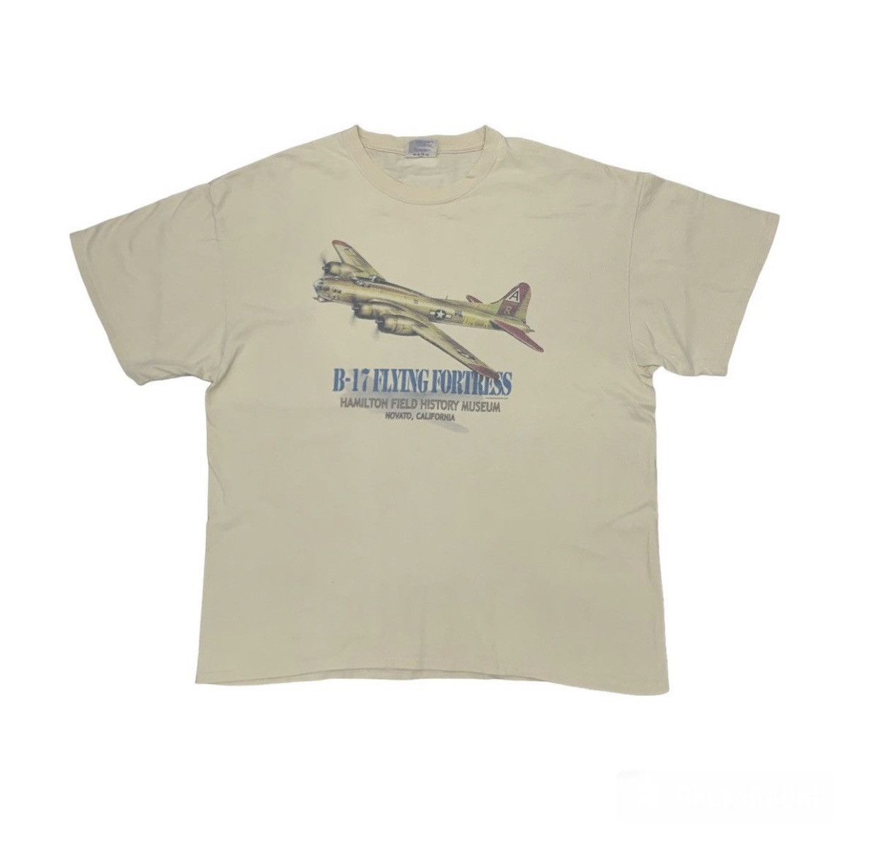 image of Military x Vintage B 17 Flying Fortress Wwii War Jets Tshirt in Grey, Men's (Size XL)