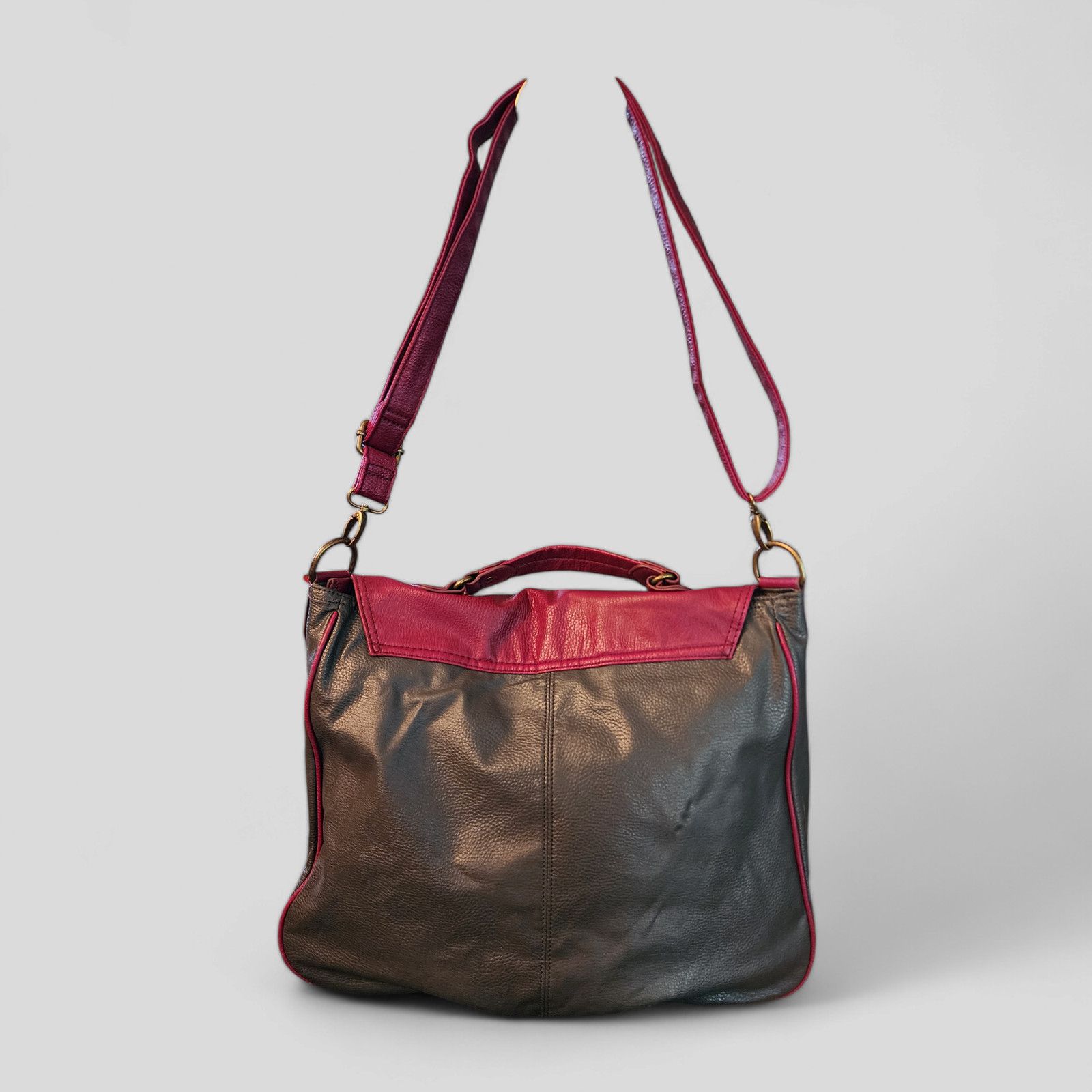 Steve Madden Steve Madden faux leather gray burgundy brief case style bag Size ONE SIZE - 2 Thumbnail