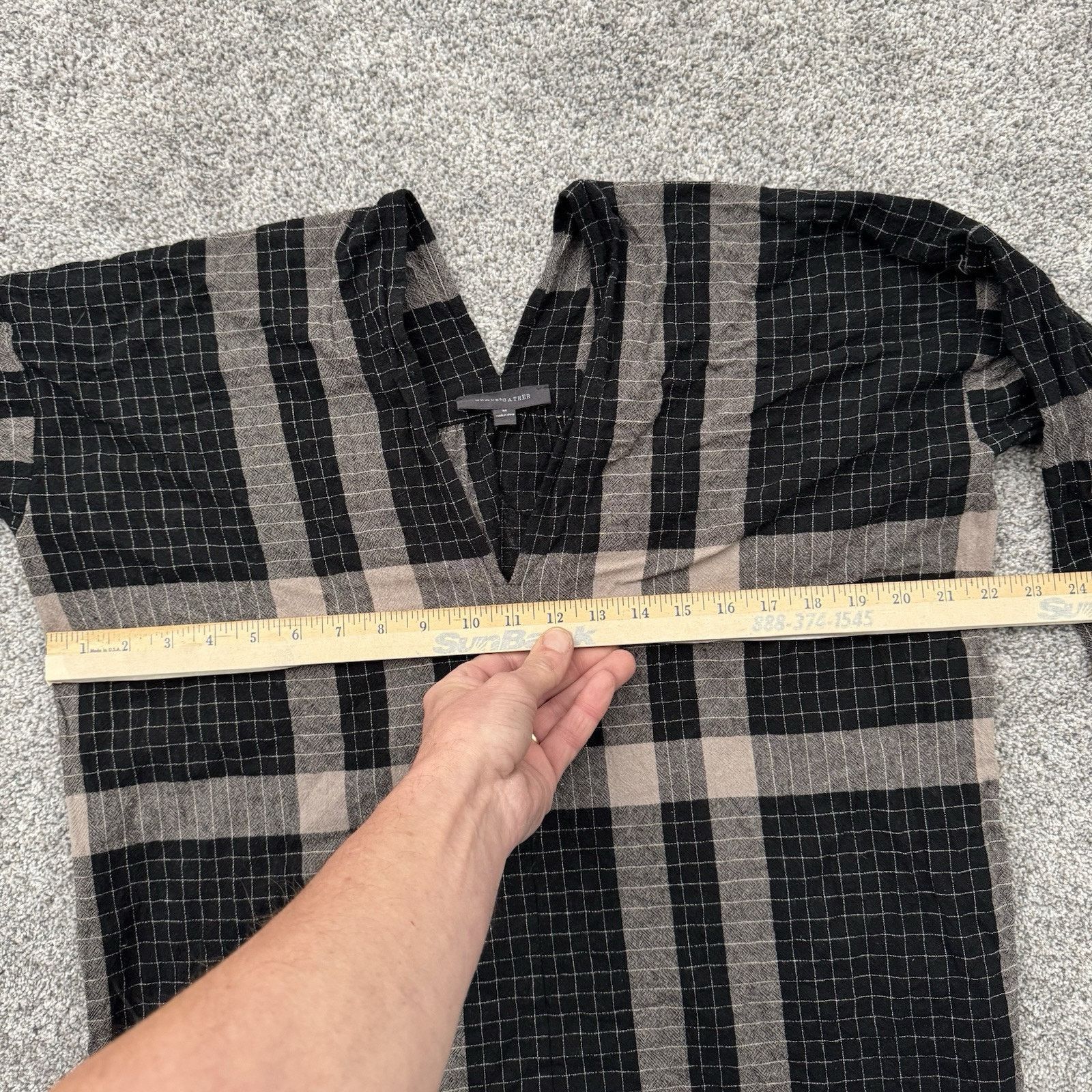 Grade & Gather Minimalist Top Womens M Plaid Lagenlook Grunge Rustic Indie Size M / US 6-8 / IT 42-44 - 3 Thumbnail