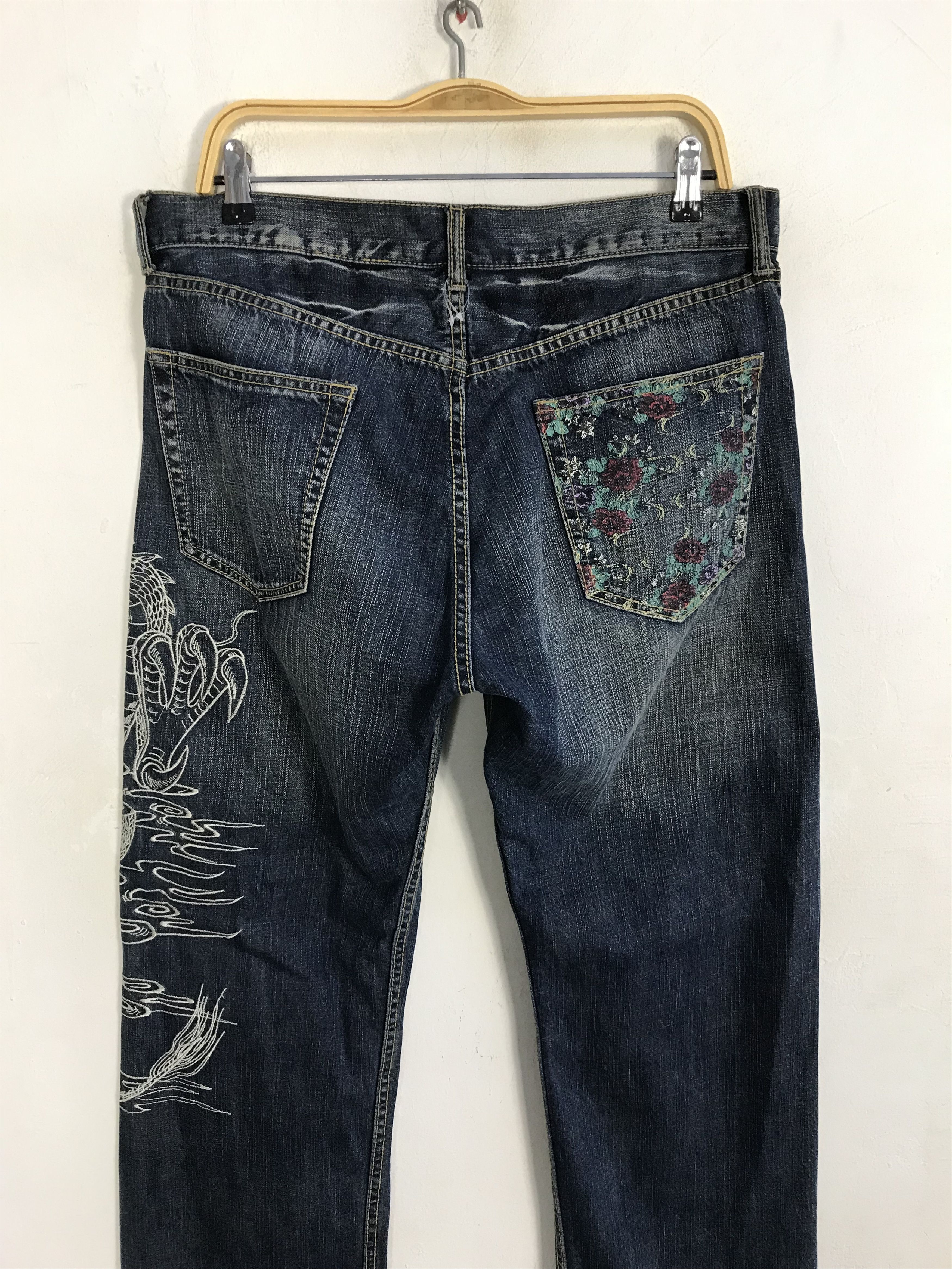 Japanese Brand Vintage Japanese Brand Embroidery Dragon Zipper Jeans Size US 34 / EU 50 - 11 Thumbnail