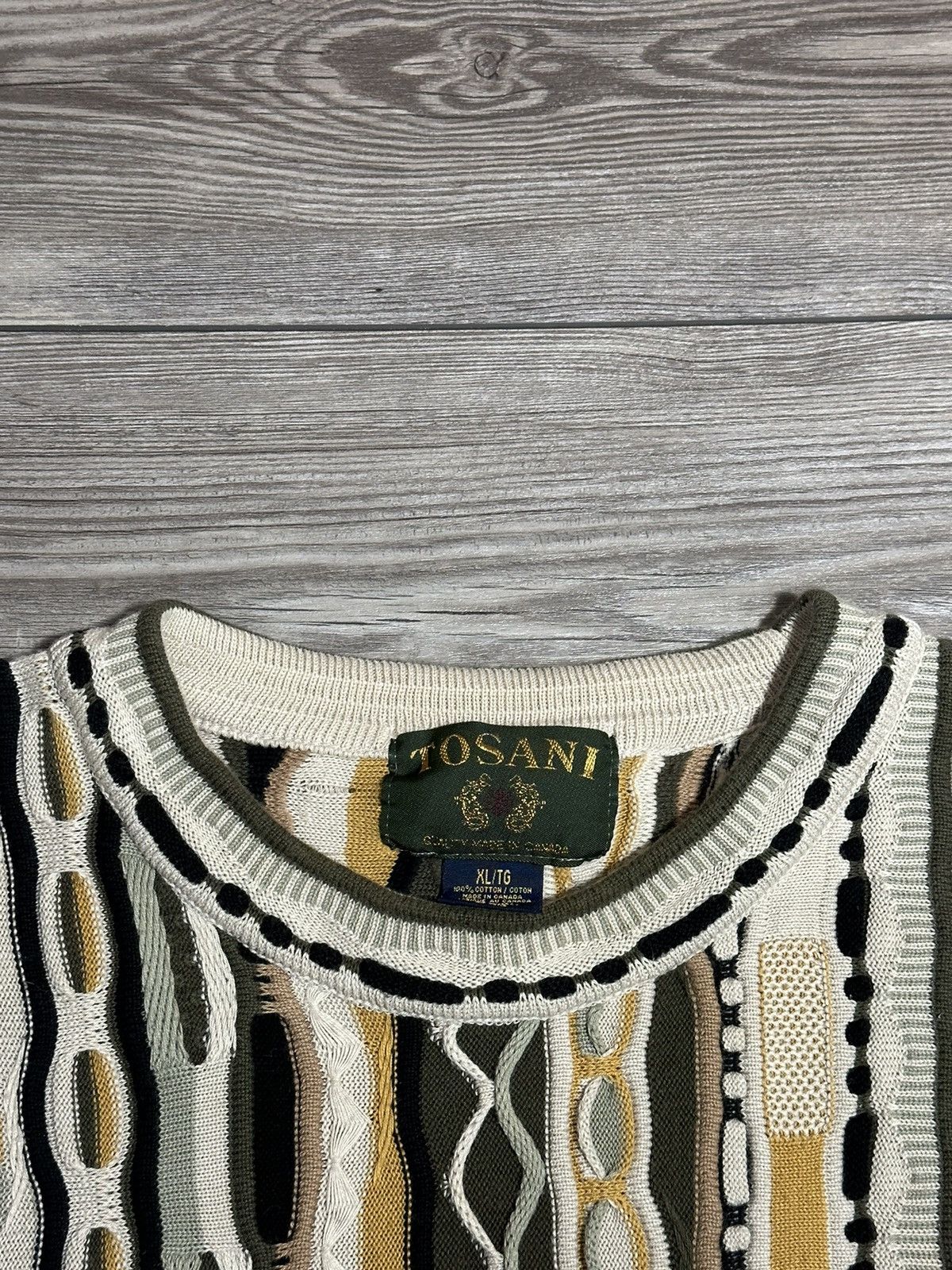 Vintage Vintage Tosani Coogi Style Knit Sweater Size US XL / EU 56 / 4 - 5 Thumbnail