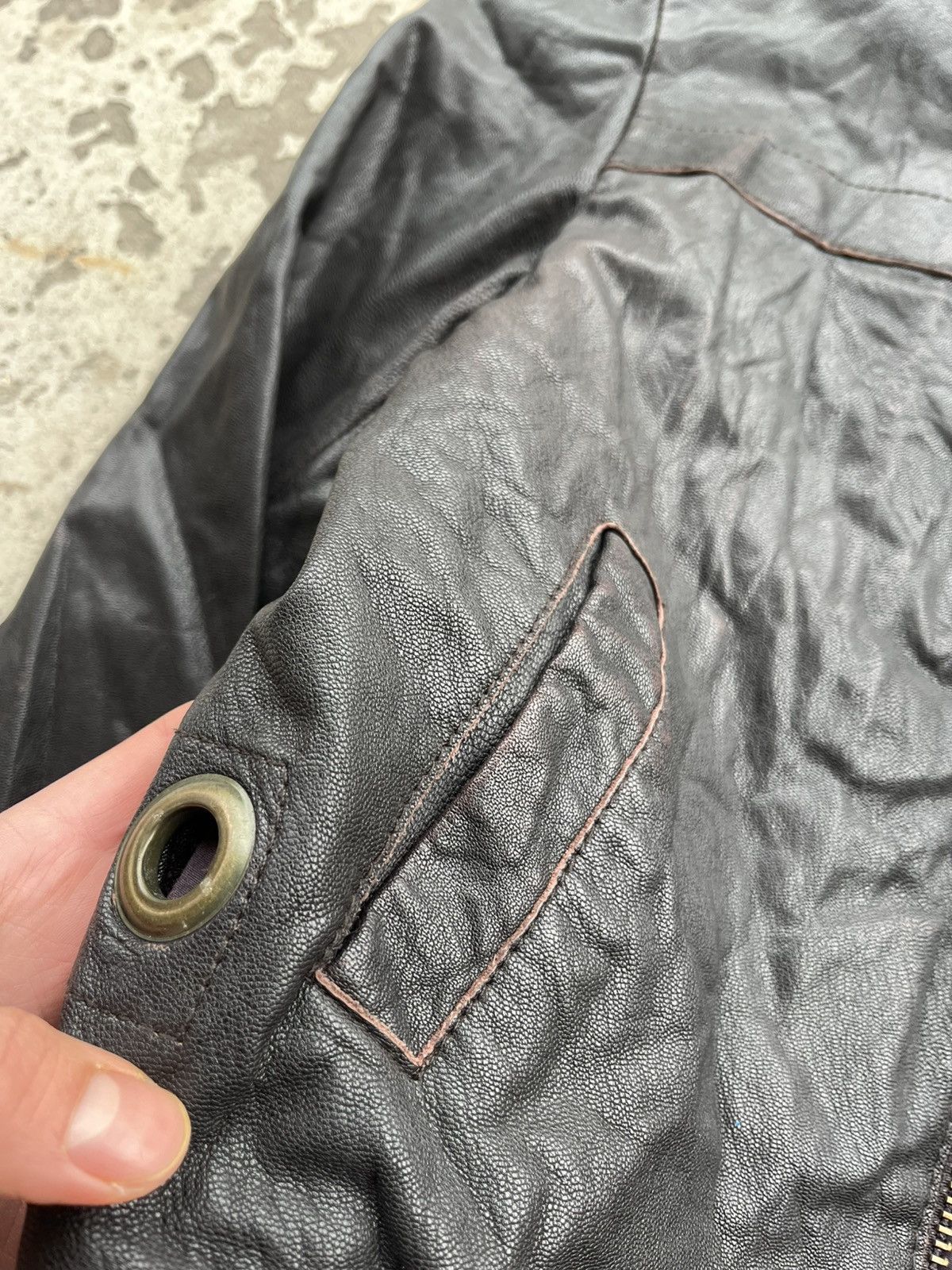 Allsaints × Japanese Brand Vintage Allsaints Avant Garde Japanese Faded Leather Jacket Size XS / US 0-2 / IT 36-38 - 10 Thumbnail