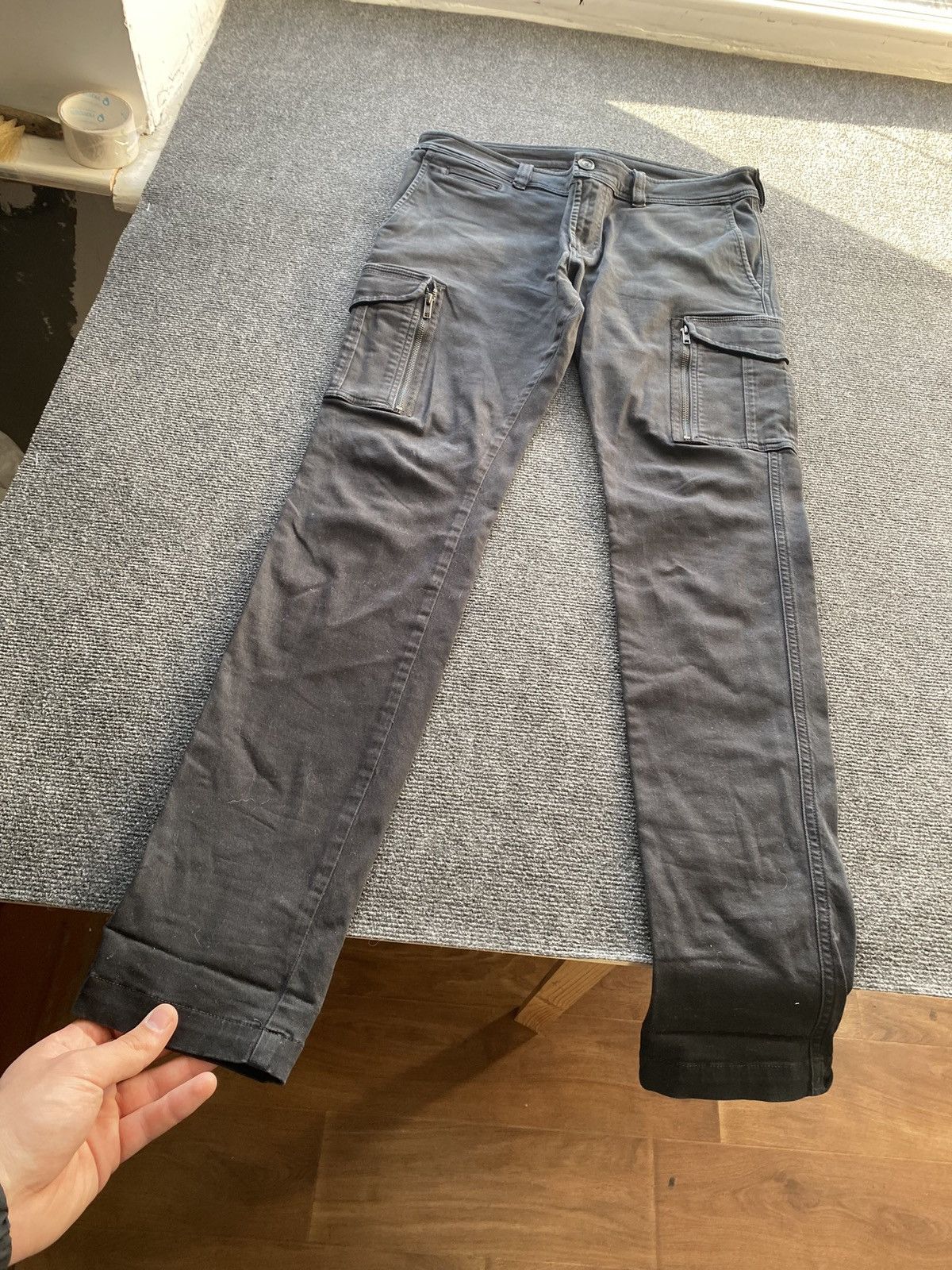 Diesel 🔥Opium Punk Diesel cargo black faded opium pants Size US 33 - 18 Thumbnail