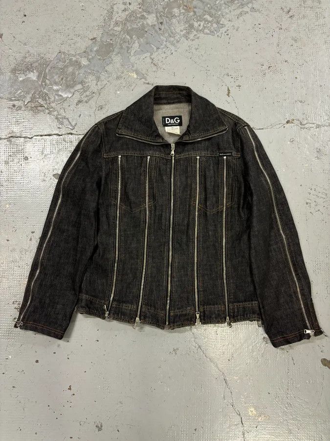 Dolce & Gabbana AW2003 Dolce & Gabbana Black Denim Multi-Zip Jacket and Jeans Set Size M / US 6-8 / IT 42-44 - 9 Thumbnail