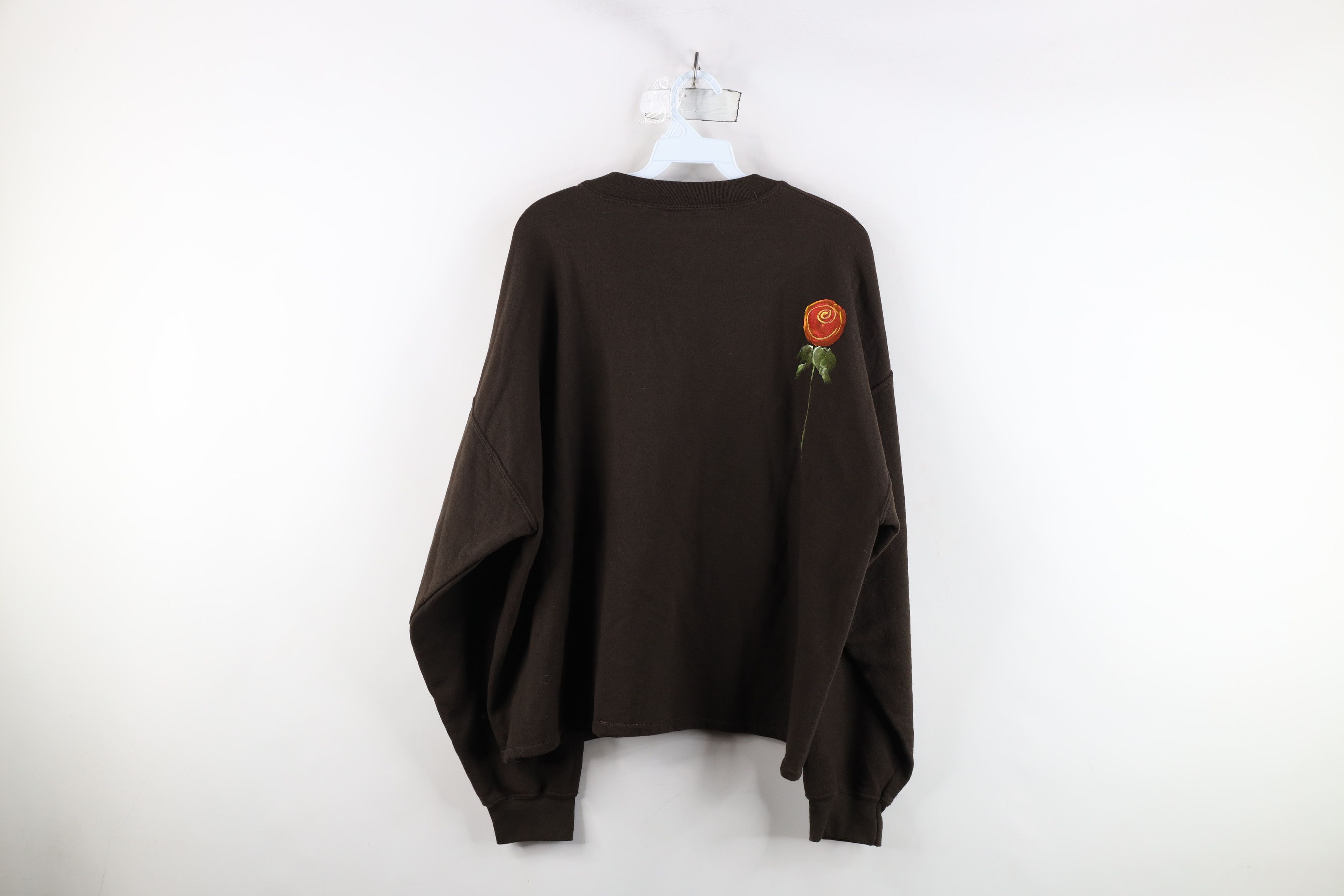 Vintage Vintage 90s Streetwear Painted Flower Crewneck Sweatshirt Size XL / US 12-14 / IT 48-50 - 11 Thumbnail
