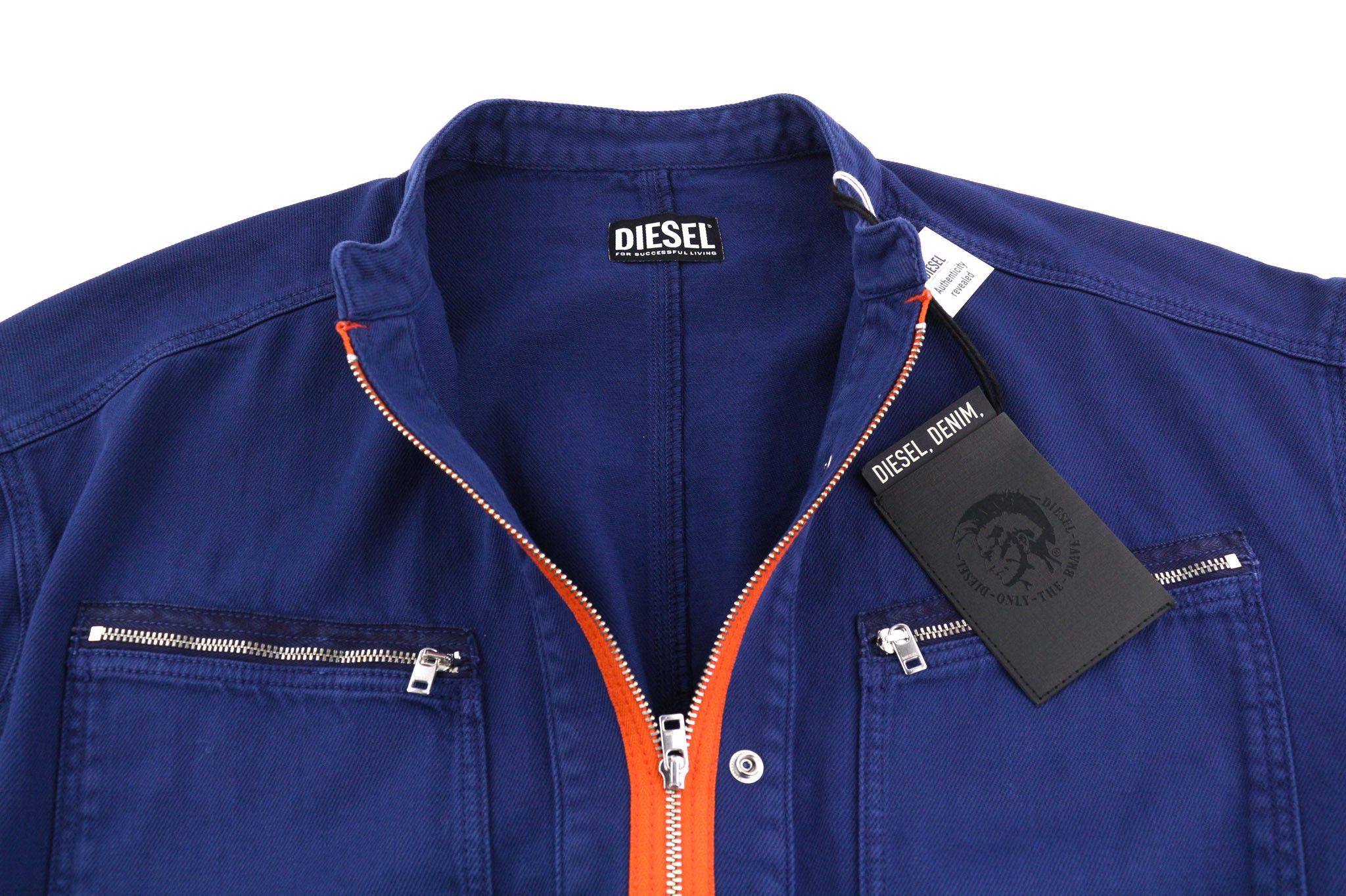 Diesel DE-ANGELCA-SP L Long Sleeve Zip Denim Mini Dress 40283 Size L / US 10 / IT 46 - 6 Thumbnail