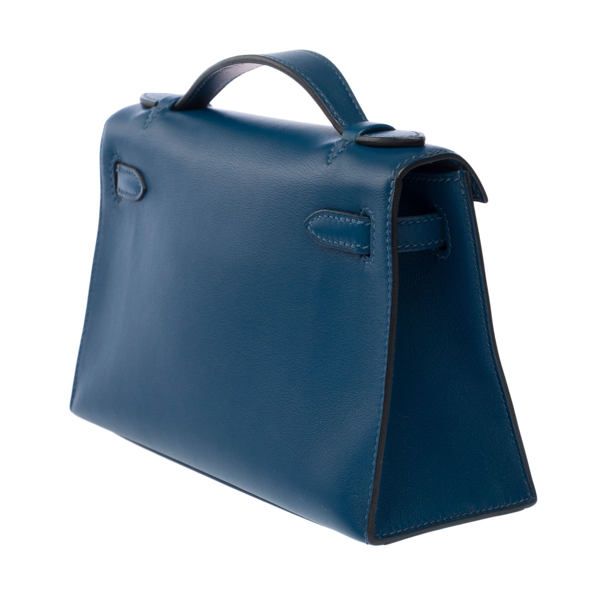 Hermes HERMES Kelly Mini in Blue Leather Size ONE SIZE - 6 Thumbnail