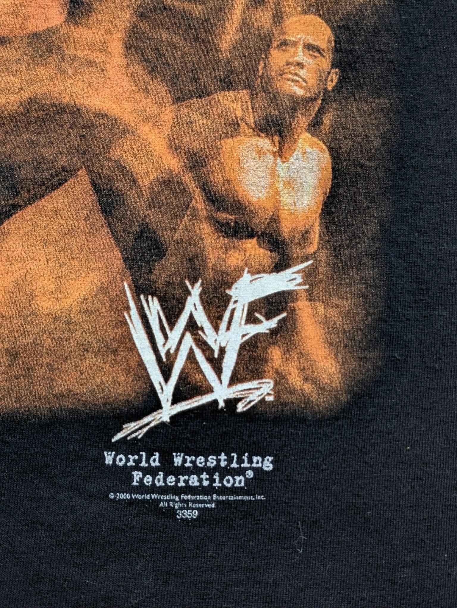 AAA Vintage WWF Wrestling ROCK HARD Dwayne Johnson 2000 t-shirt Size US L / EU 52-54 / 3 - 4 Thumbnail