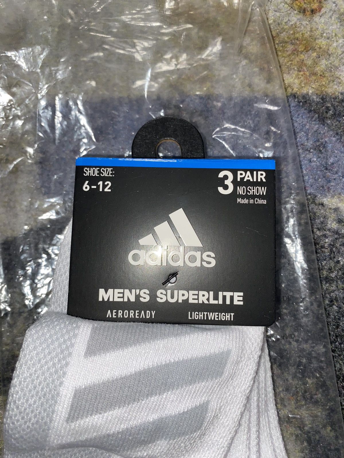 Adidas Adidas Superlite Stripe No-Shoe Socks (3 PAIRS) LARGE Size ONE SIZE - 3 Thumbnail