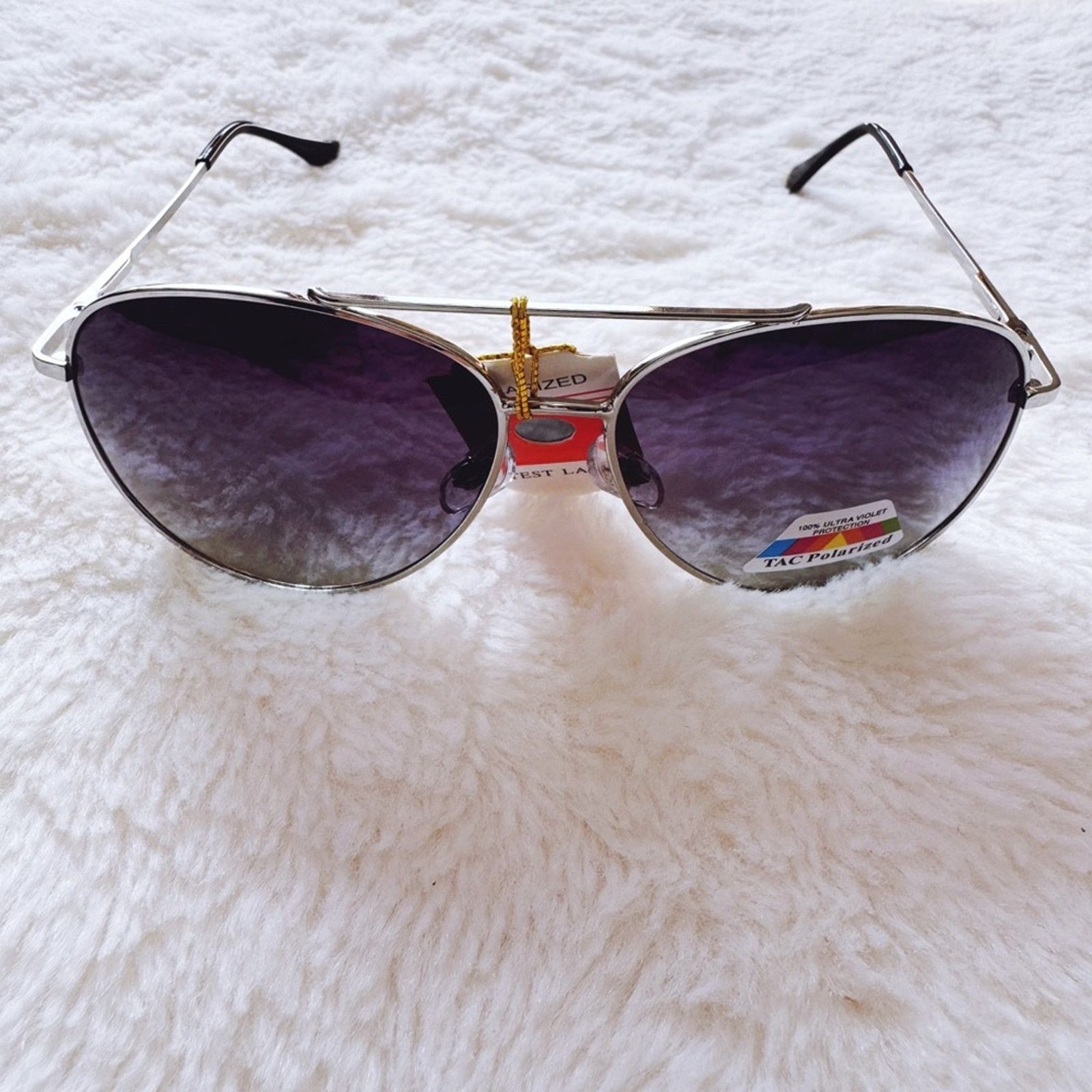 Other Freya Black W/Silver Rim Polarized Aviator Sunglasses Size ONE SIZE - 3 Thumbnail