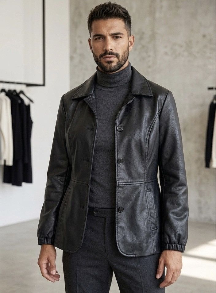 Genuine Leather Vintage Luis Alvear Leather Jacket 100% Size L / US 10 / IT 46 - 1 Thumbnail