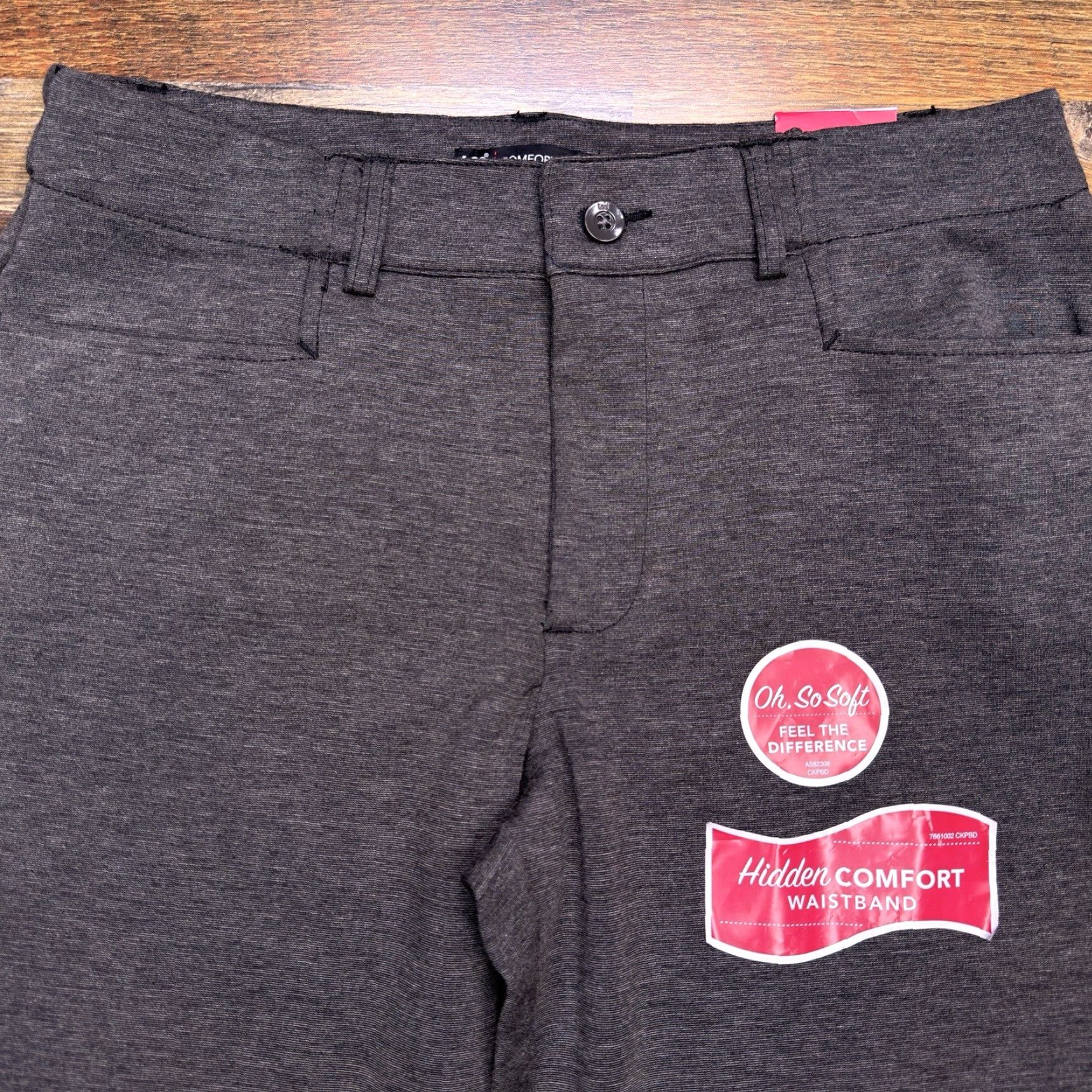 Lee Lee Comfort Fit Straight Pants Womens 14 Medium Black Heather New Size 36" / US 14 / IT 50 - 2 Thumbnail