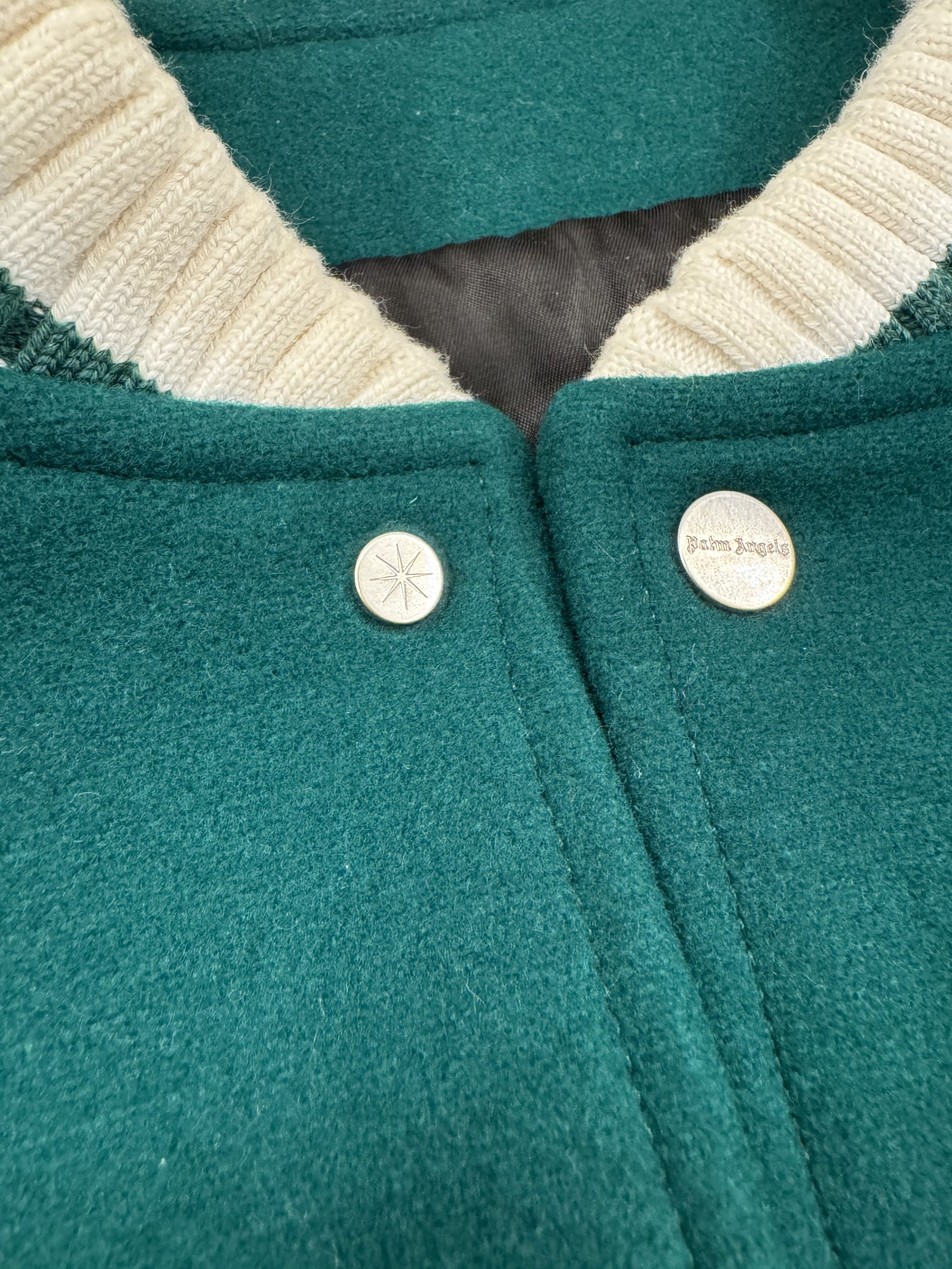 Palm Angels × Vintage 🐻 Palm Angels Green Varsity Jacket Size US L / EU 52-54 / 3 - 7 Thumbnail