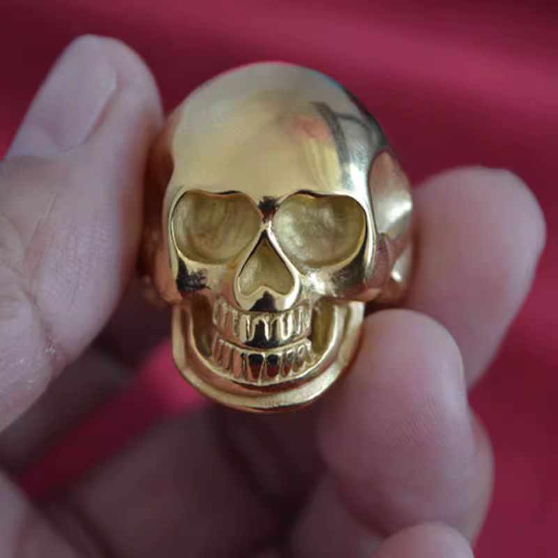 Jewelry Skull Design Jewelry Rings Open Size Chrome Ring (Size 7-13) Size ONE SIZE - 1 Thumbnail