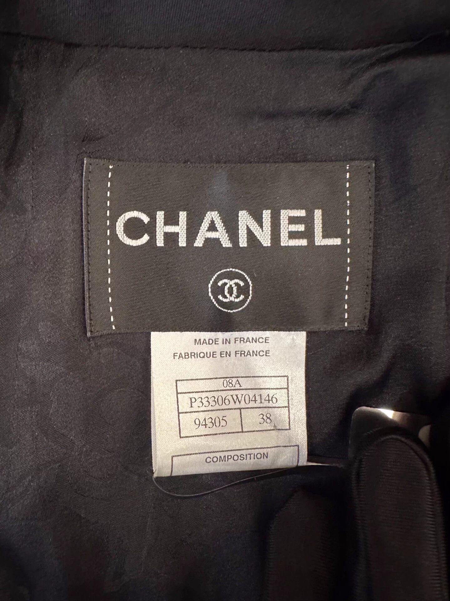 Chanel Chanel Women's Black Wool Blazer Bow CC Buttons Size S / US 4 / IT 40 - 6 Thumbnail