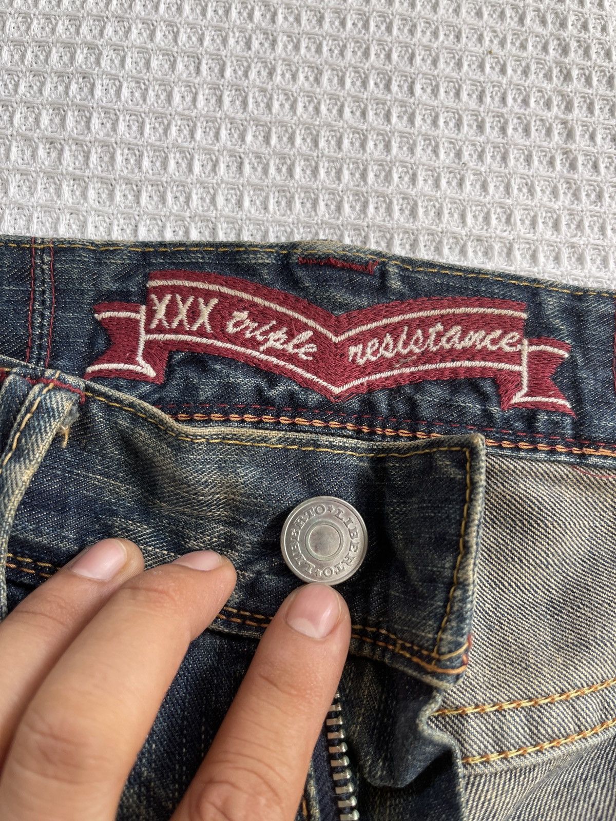 Japanese Brand RARE🔥 LIBERTO Distressed Denime Jeans Size US 35 - 9 Thumbnail