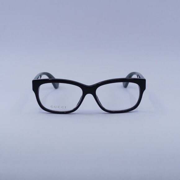 Gucci Gucci GG0278O 011 Eyeglasses Black 55mm Rectangle Frame Size ONE SIZE - 2 Thumbnail