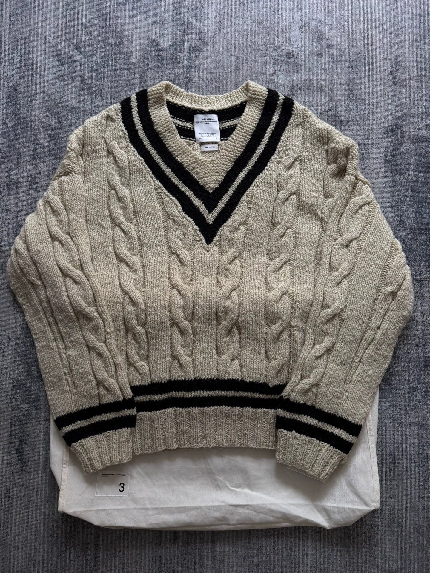 Visvim VISVIM 22AW V COLLEGIUM HAND KNIT MUD DYED BLACK SWEATER Size US L / EU 52-54 / 3 - 1 Thumbnail