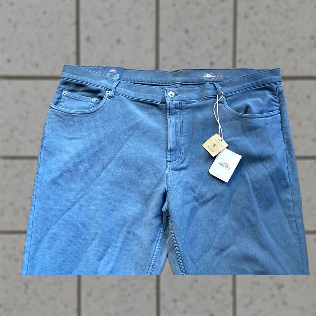 Faherty Faherty Pants Mens 42x32 Chino 5-Pocket Stretch Ocean Blue NWT Regular Size US 42 / EU 58 - 1 Thumbnail
