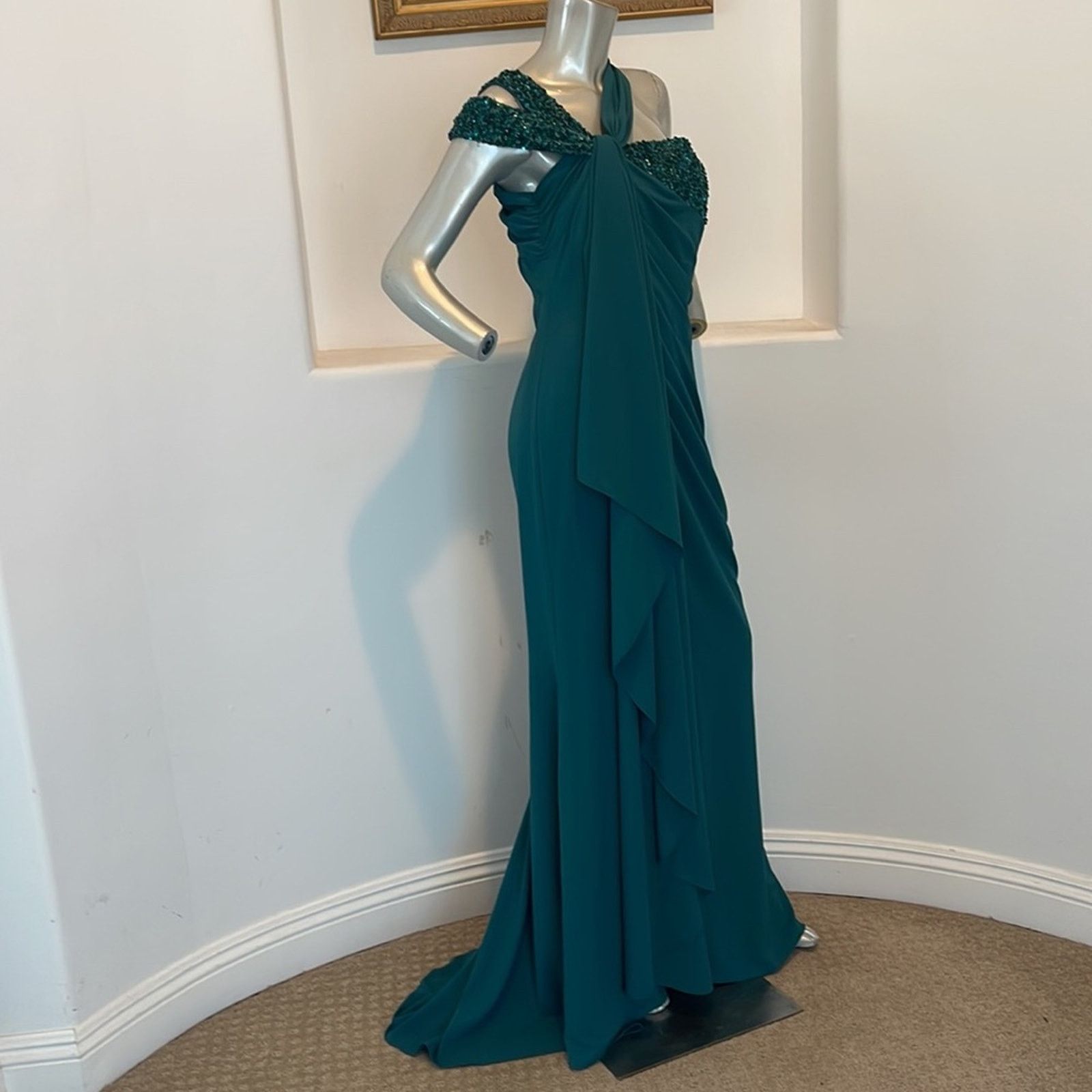 Badgley Mischka Badgley Mischka Collection Aqua Gown Maxi Dress Formal 10 Size L / US 10 / IT 46 - 10 Thumbnail