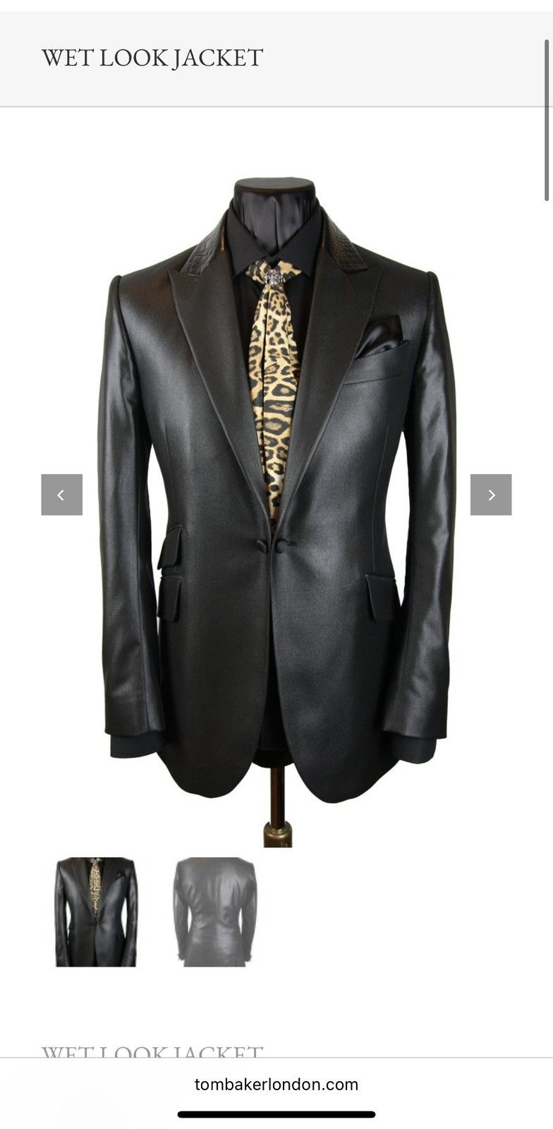 Sir Tom Baker 3k Sir Tom Baker tuxedo leather Fuck you leopard suit jacket Size 38R - 20 Thumbnail