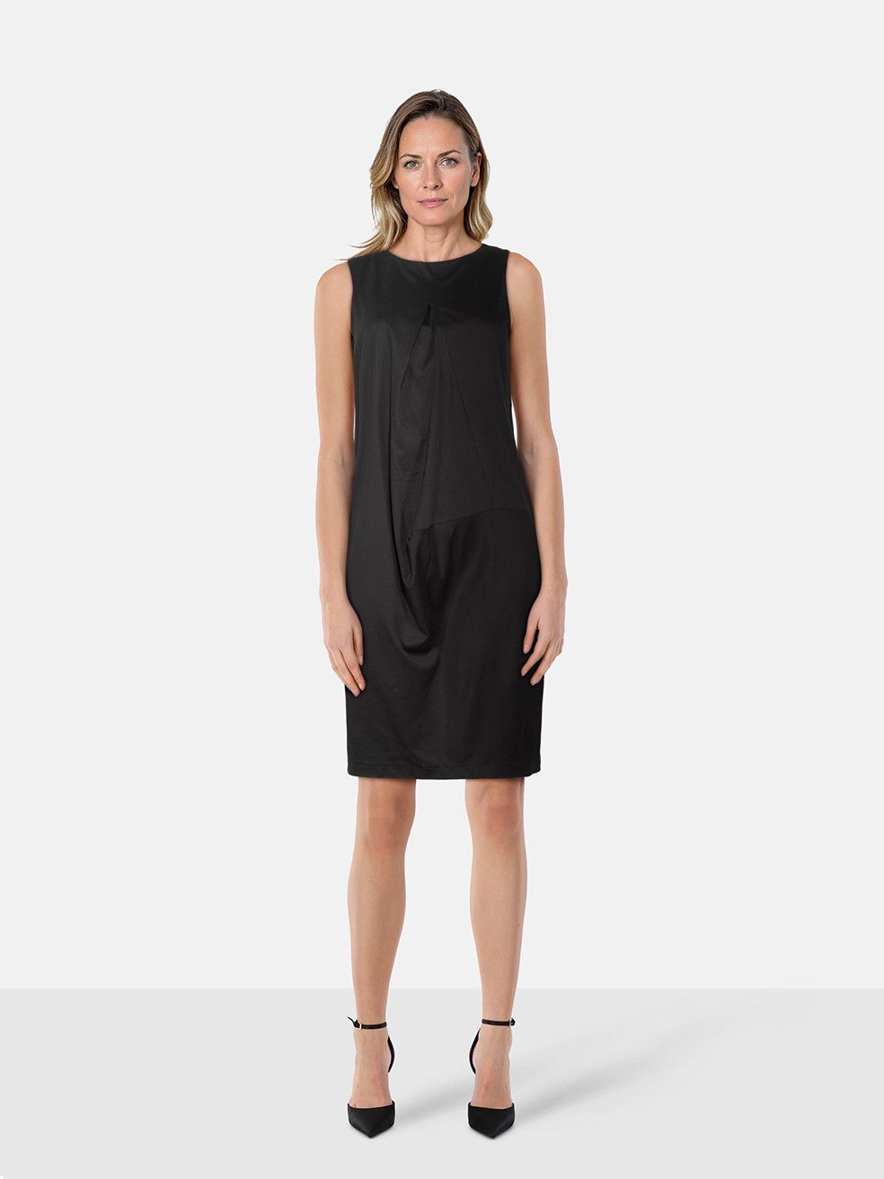 Jil Sander Black Knee Length Sleeveless Drape Dress Size XS / US 0-2 / IT 36-38 - 1 Thumbnail