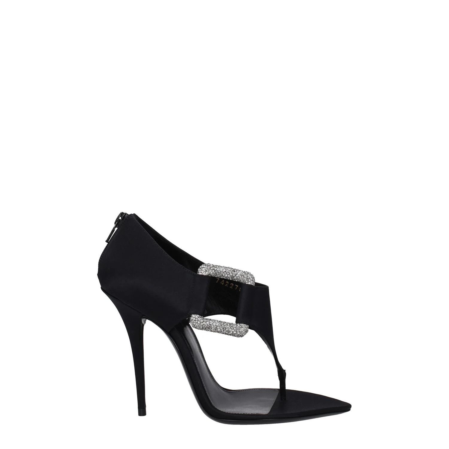 Saint Laurent Paris ob1o1e1124 Satin Sandals in Black Size US 8 / IT 38 - 1 Thumbnail