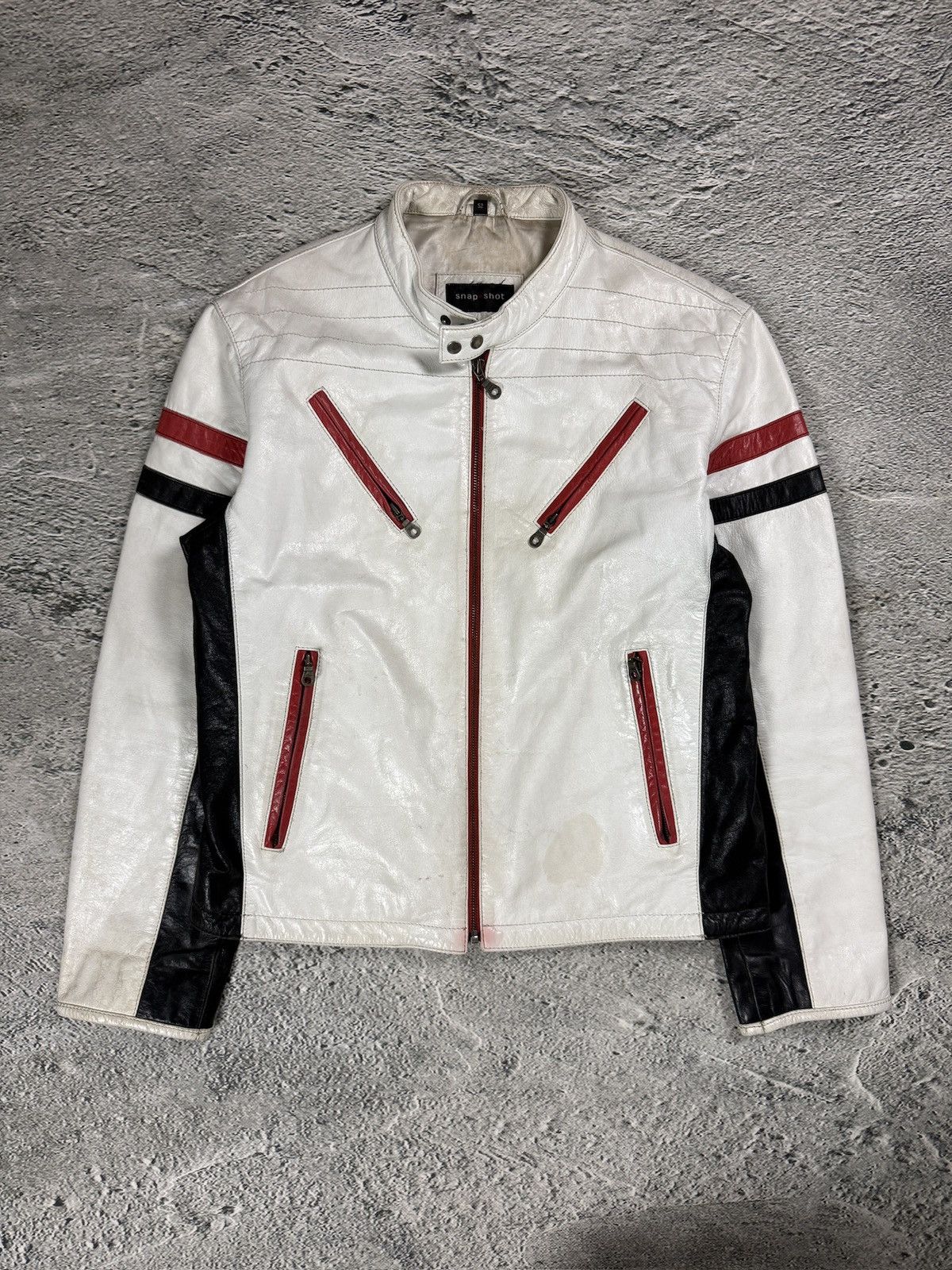 Other Vintage leather jacket racing white black red Size US M / EU 48-50 / 2 - 1 Thumbnail