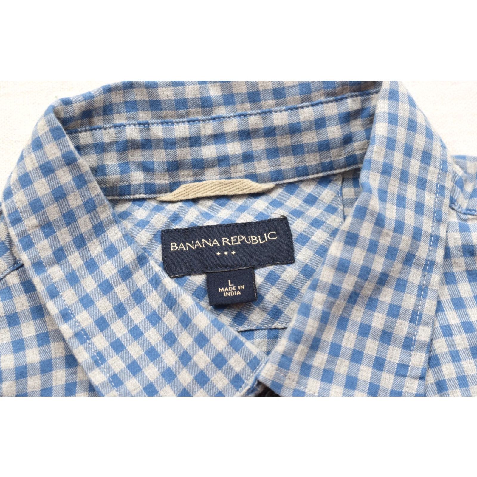 Banana Republic Banana Republic Shirt Button-Down Blue Gingham Cotton Long Sleeve Men L Casual Everyday Size US L / EU 52-54 / 3 - 8 Thumbnail