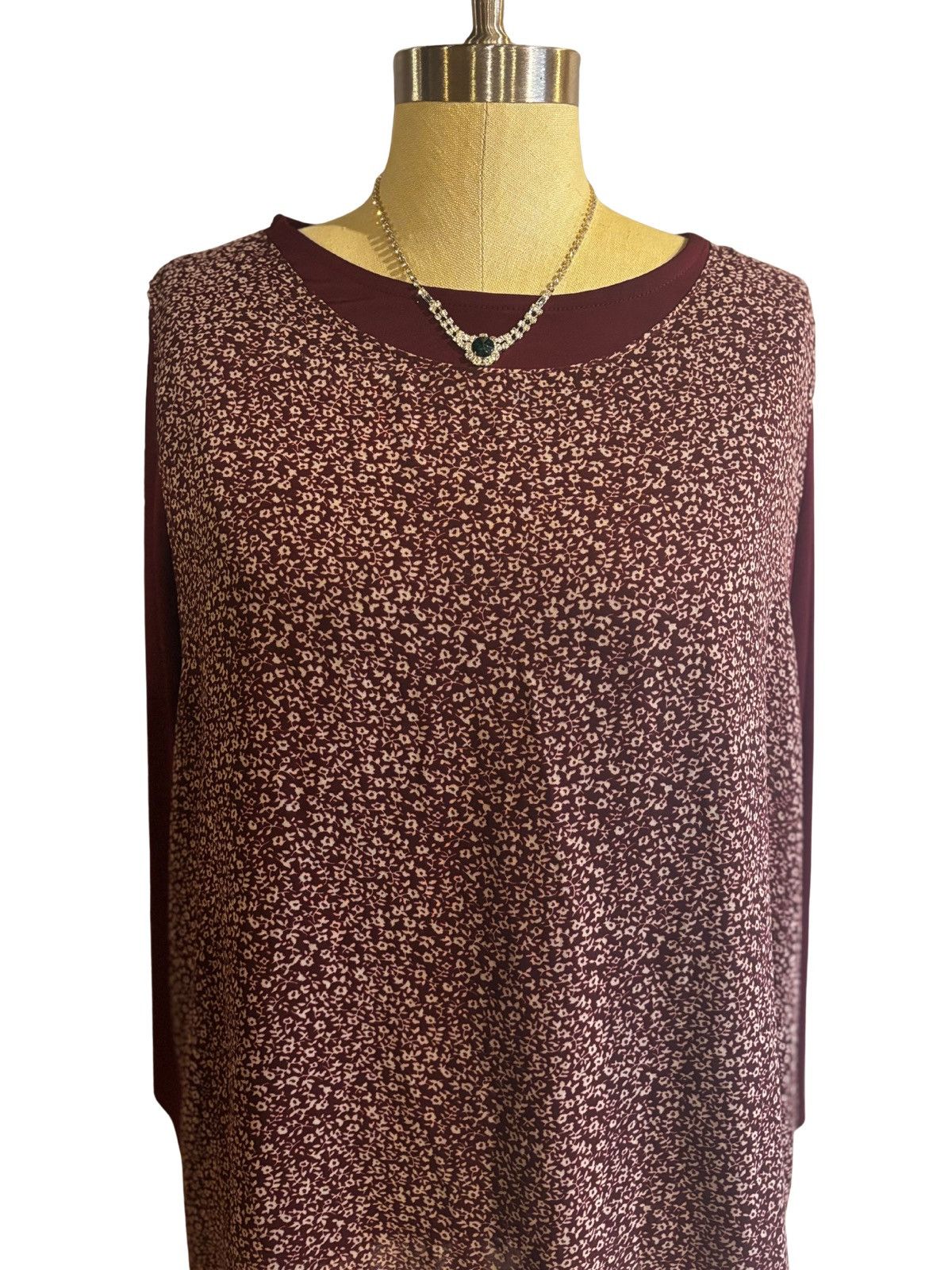 Other Burgundy layered Top.wt8107 Size XXL / US 16-18 / IT 52-54 - 2 Thumbnail
