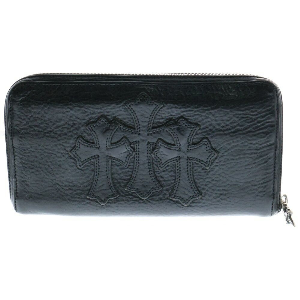 Chrome Hearts Rec F Zip 3-cross Round Leather Wallet