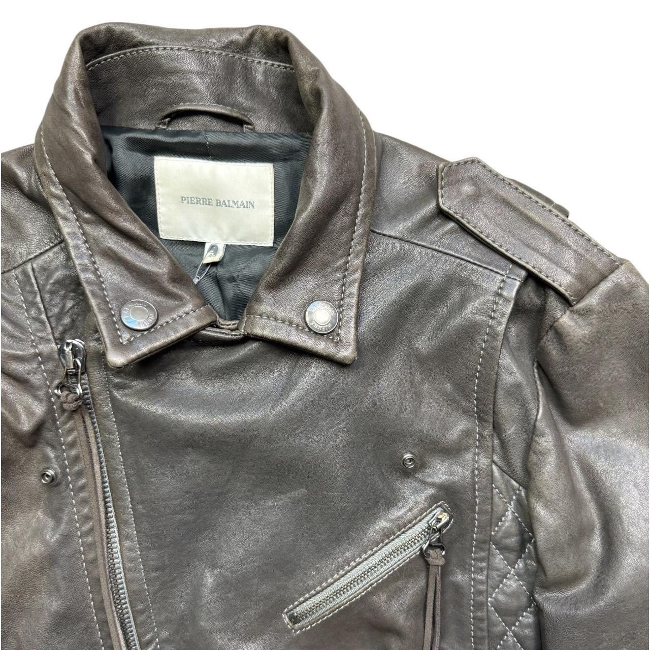 Balmain Pierre balmain brown leather jacket with lots of zippers Size S / US 4 / IT 40 - 3 Thumbnail