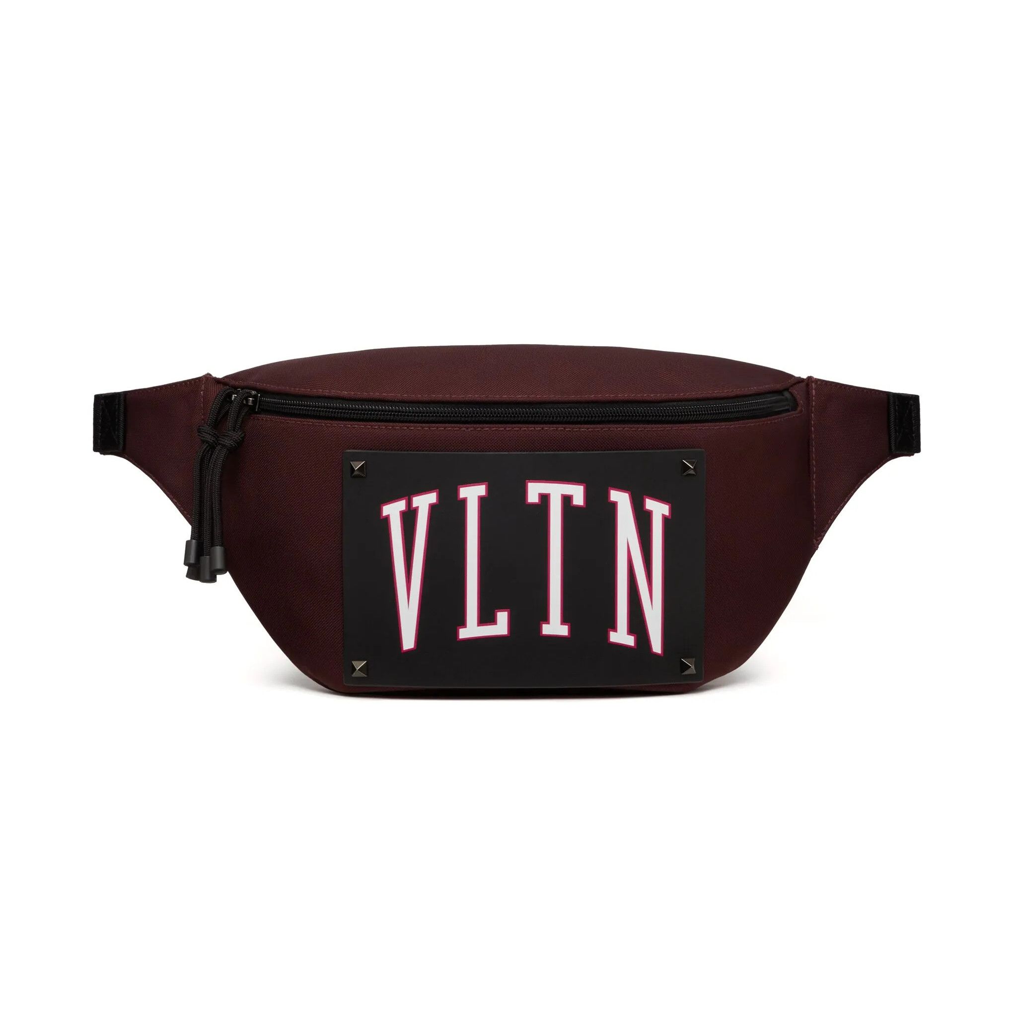 Valentino VALENTINO Garavani VLTN logo burgundy black canvas belt bag Size ONE SIZE - 1 Thumbnail